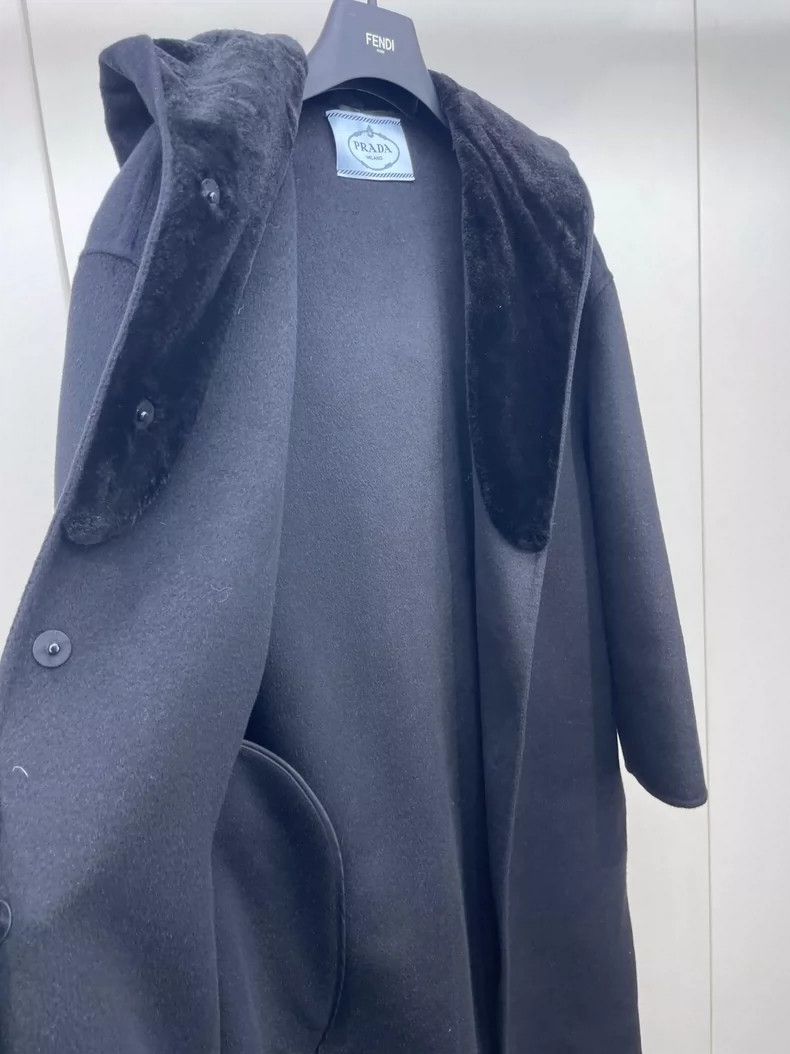 Prada Prada Black Wool Coat with Hood-dmc Size US M / EU 48-50 / 2 - 5 Thumbnail