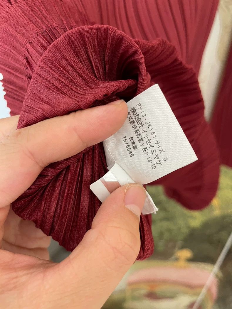 Issey Miyake PleatsPlease Rust Red High Neck Top Size US S / EU 44-46 / 1 - 6 Thumbnail