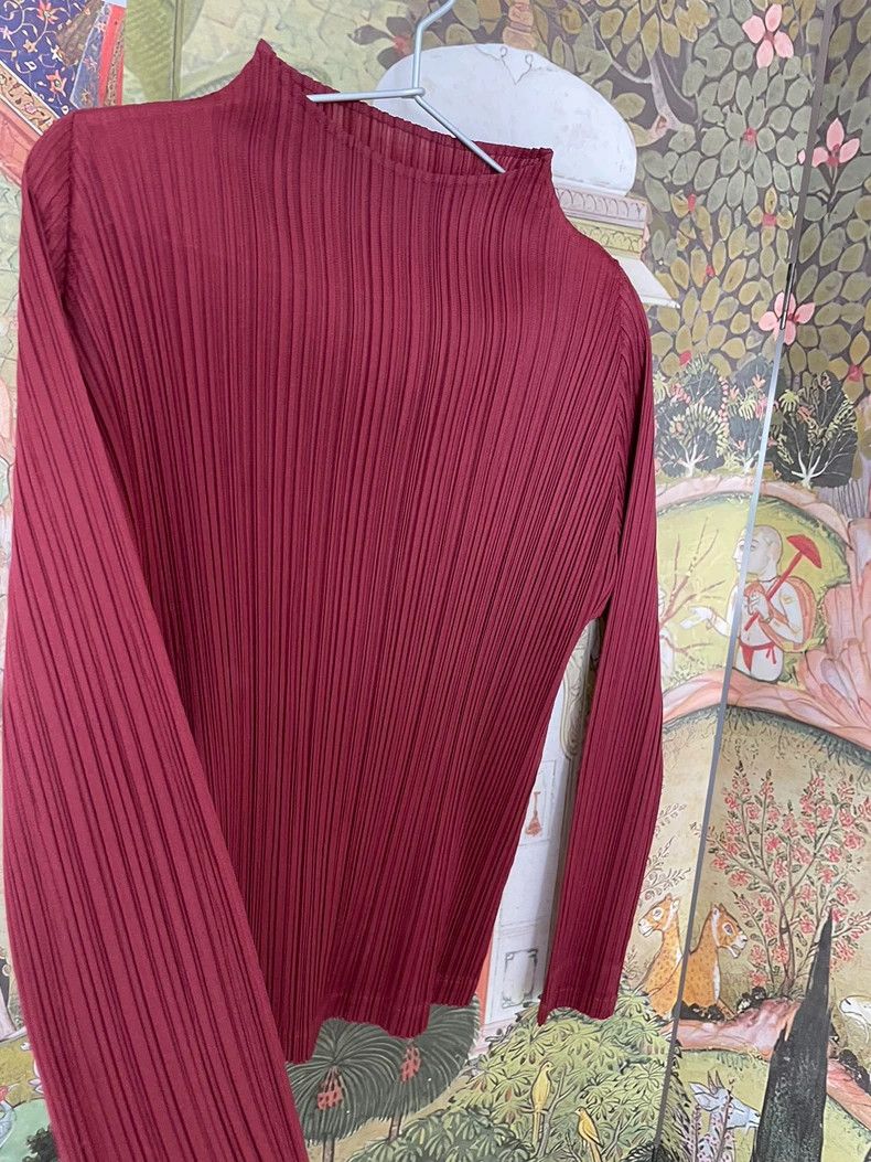 Issey Miyake PleatsPlease Rust Red High Neck Top Size US S / EU 44-46 / 1 - 8 Thumbnail