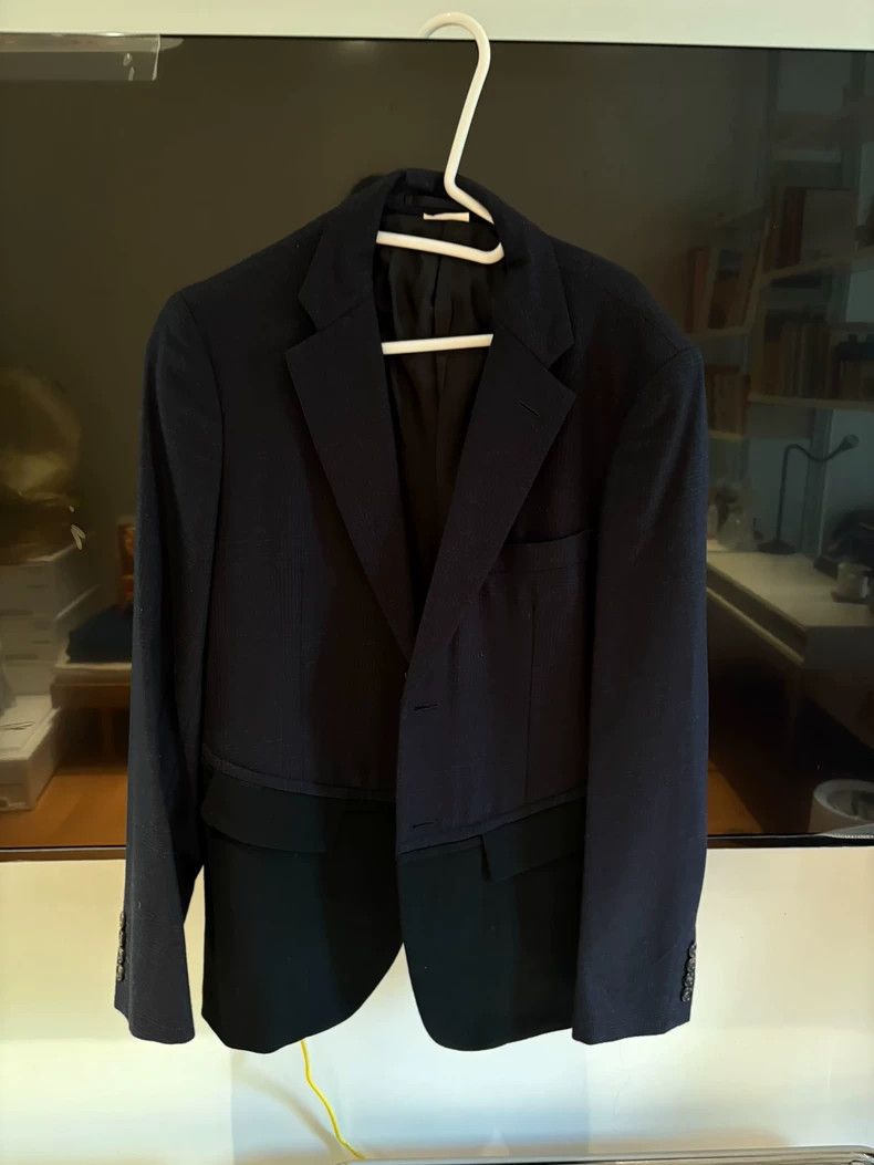 Comme des Garcons Navy Gray Plaid Wool Suit Jacket Size US S / EU 44-46 / 1 - 2 Thumbnail