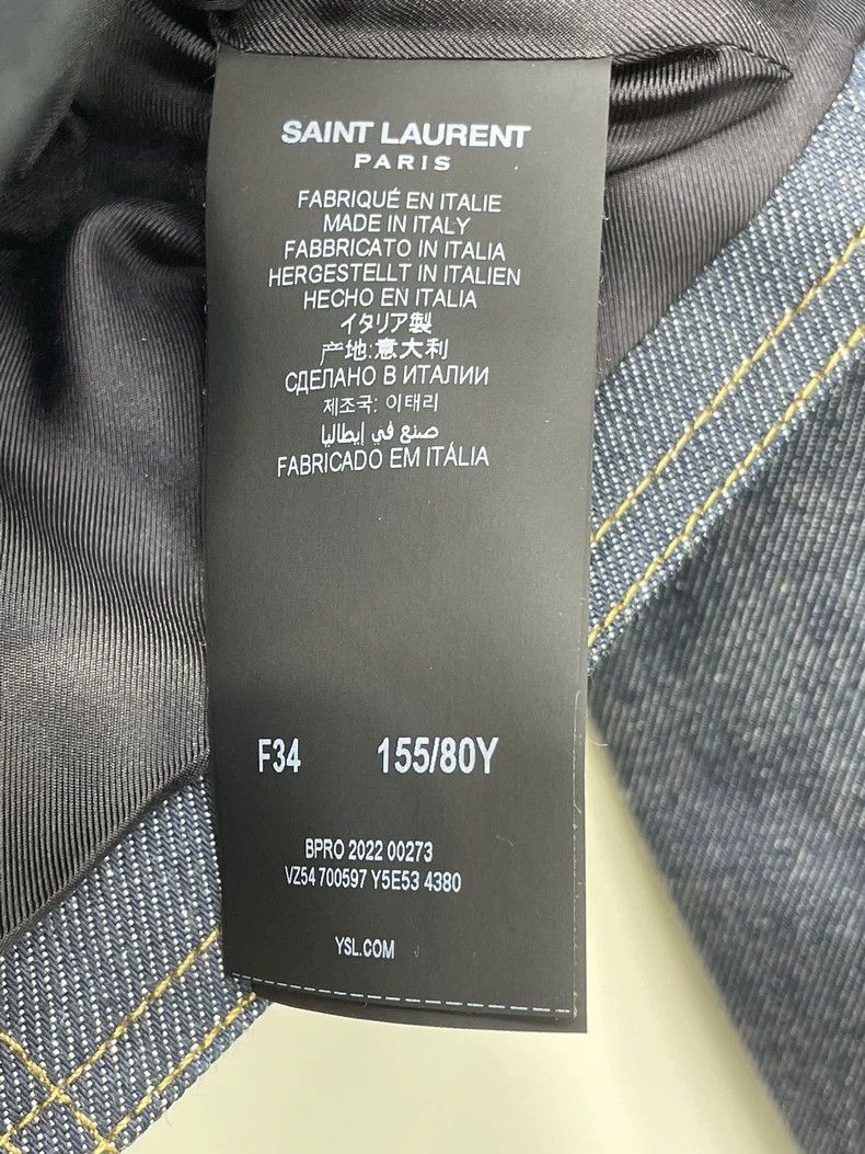 Saint Laurent Paris Short Denim Jacket with Pockets Size US XS / EU 42 / 0 - 7 Thumbnail