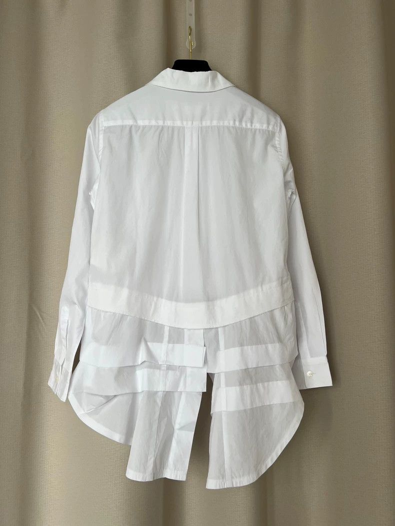 Comme des Garcons White Long Sleeve Layered Tail Shirt Size US S / EU 44-46 / 1 - 2 Thumbnail