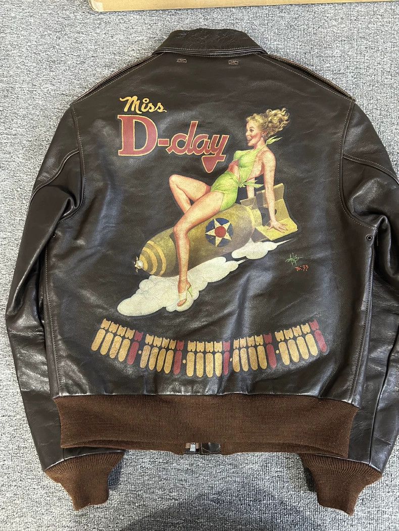 The Real McCoy's Toys McCoy A2 Leather Jacket with Artwork | Grailed