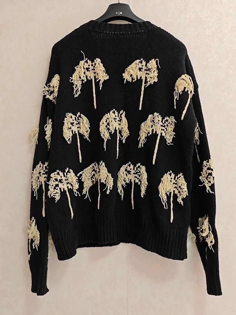 Jil Sander Jil Sander Black Knitted Sweater with Fringe Size US L / EU 52-54 / 3 - 2 Thumbnail