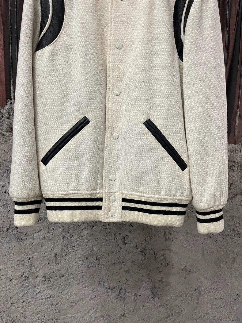 Saint Laurent Paris Saint Laurent White Baseball Jacket Size US M / EU 48-50 / 2 - 4 Thumbnail