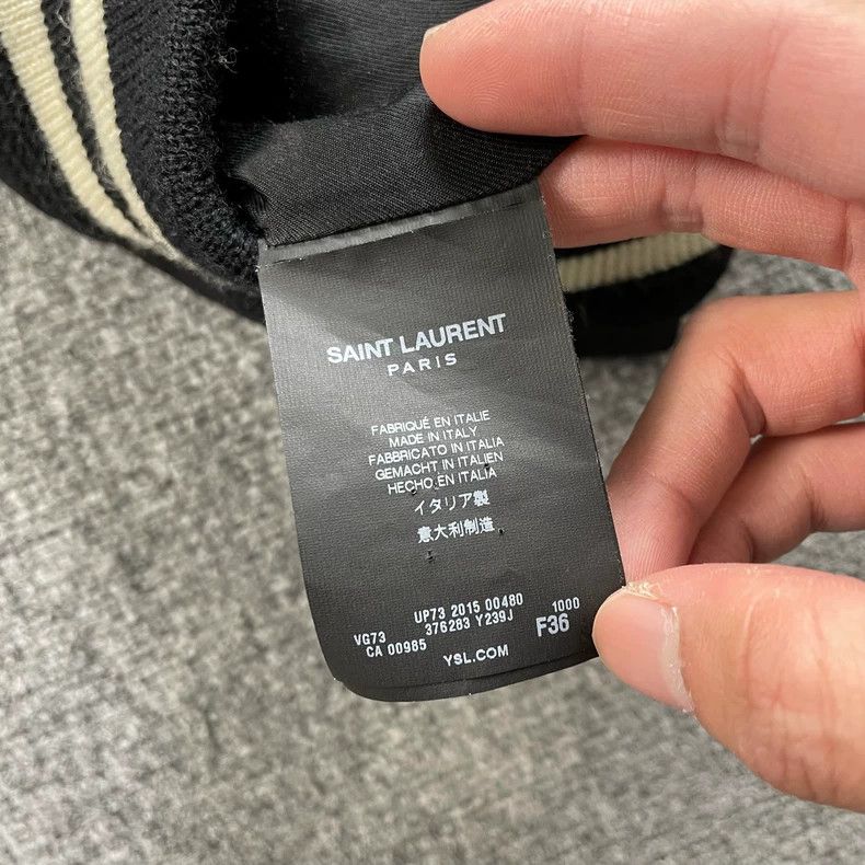 Saint Laurent Paris Saint Laurent Black and White Baseball Jacket Size US S / EU 44-46 / 1 - 6 Thumbnail