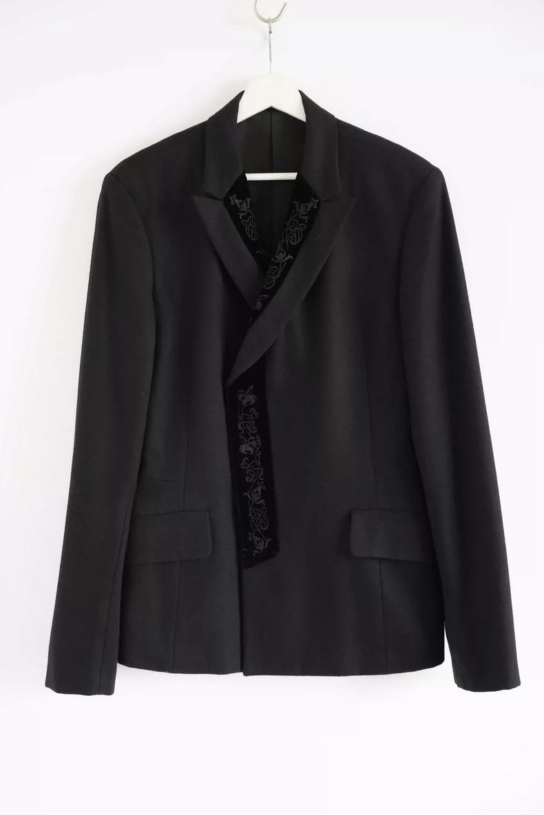 Yohji Yamamoto Yohji Yamamoto Black Velvet Floral Blazer Size US M / EU 48-50 / 2 - 2 Thumbnail