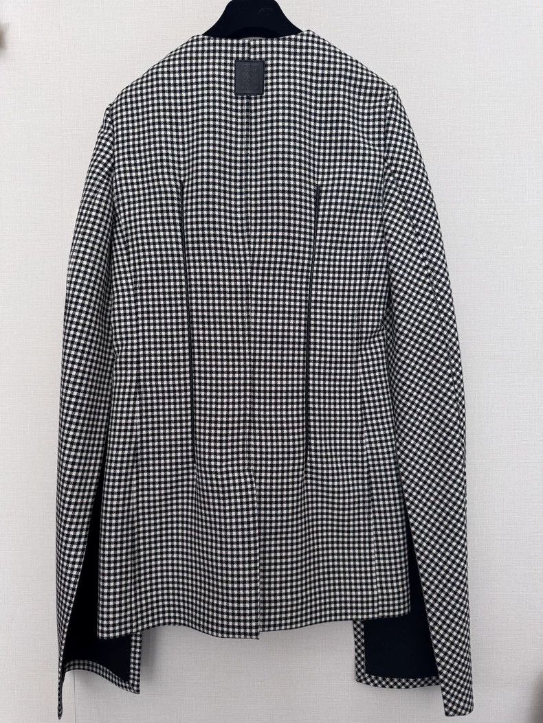 Loewe Loewe Black White Check Wool Cape Coat Size US M / EU 48-50 / 2 - 2 Thumbnail