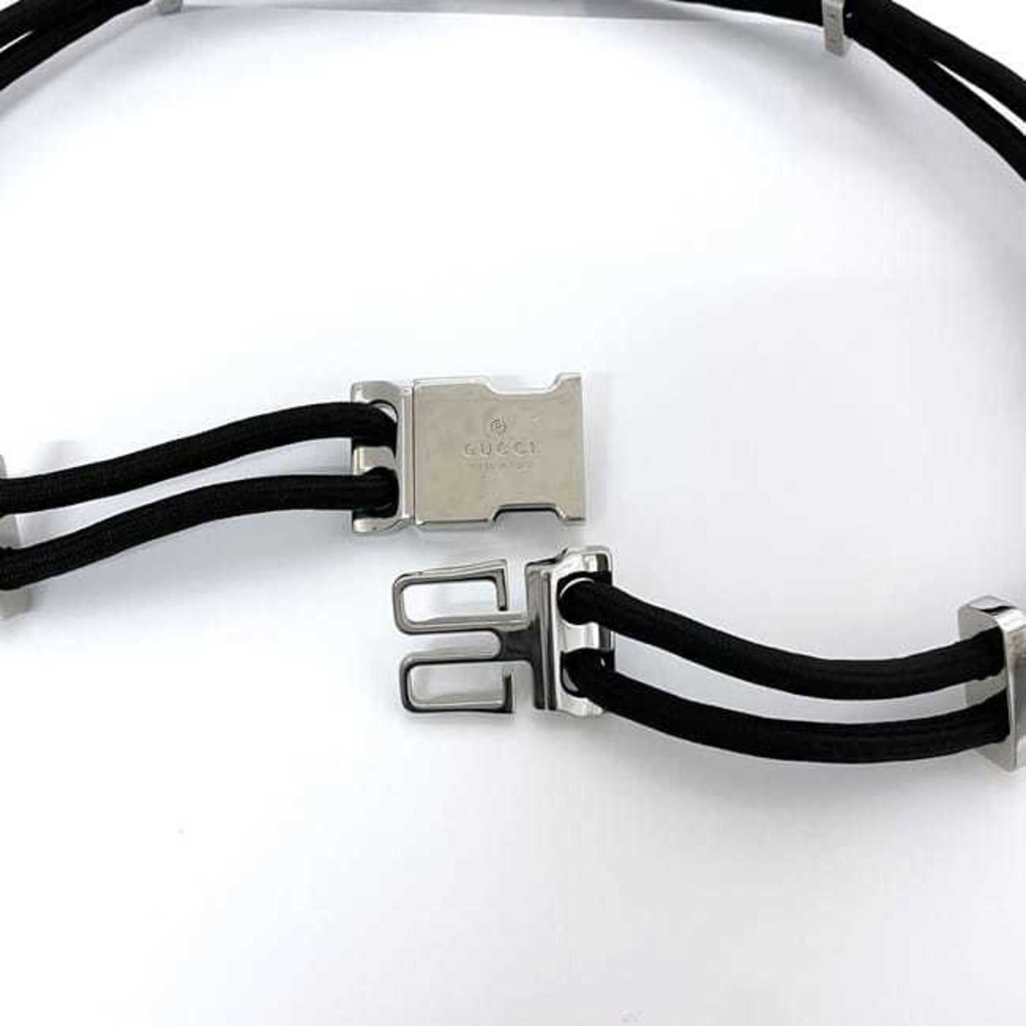 Gucci Gucci Wire Belt ec-23105 Black 83cm Polyester Metal GUCCI Waist Buckle Double Fashion Size ONE SIZE - 7 Thumbnail