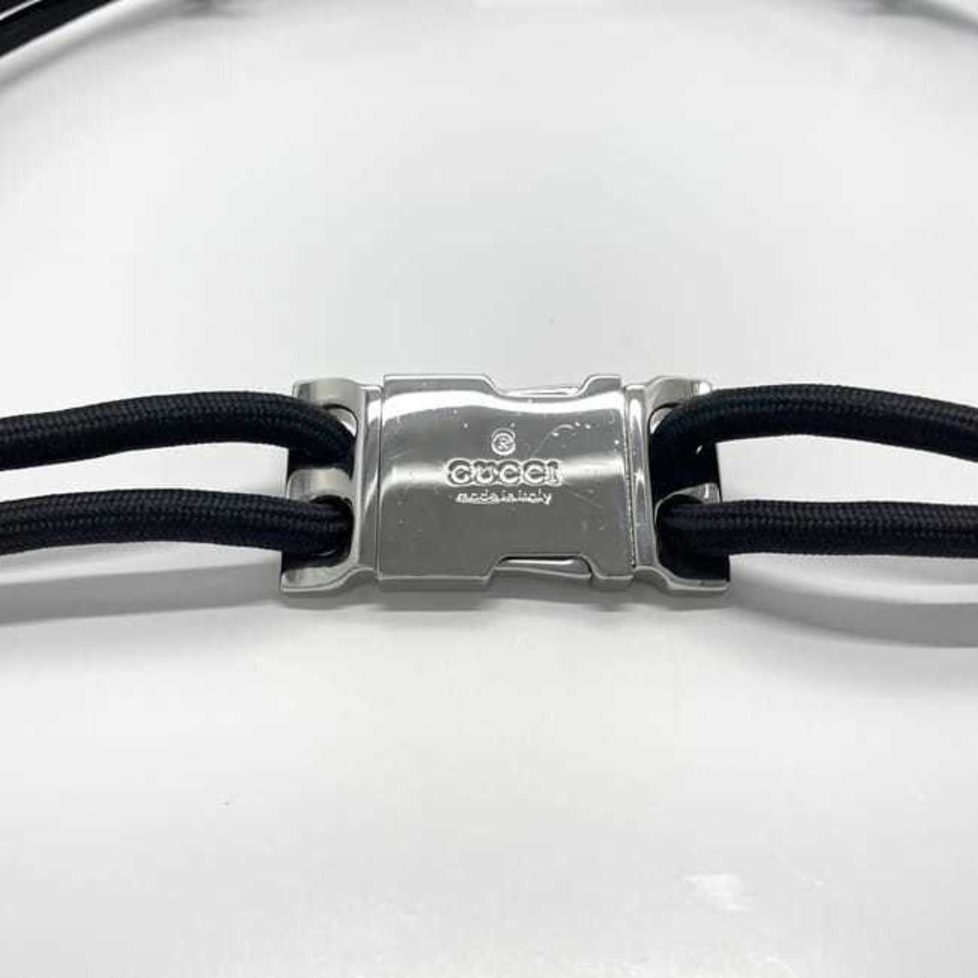 Gucci Gucci Wire Belt ec-23105 Black 83cm Polyester Metal GUCCI Waist Buckle Double Fashion Size ONE SIZE - 4 Thumbnail