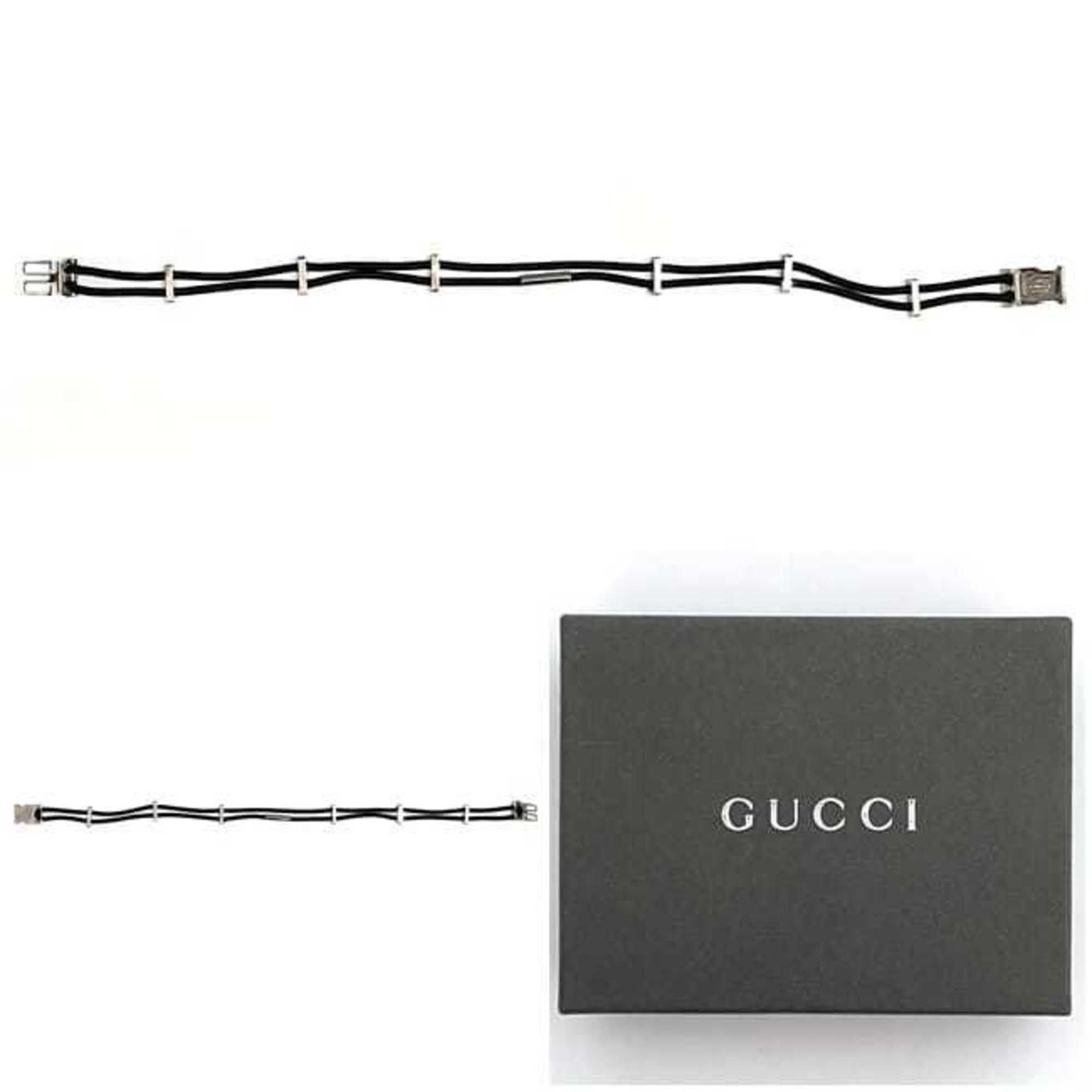 Gucci Gucci Wire Belt ec-23105 Black 83cm Polyester Metal GUCCI Waist Buckle Double Fashion Size ONE SIZE - 3 Thumbnail