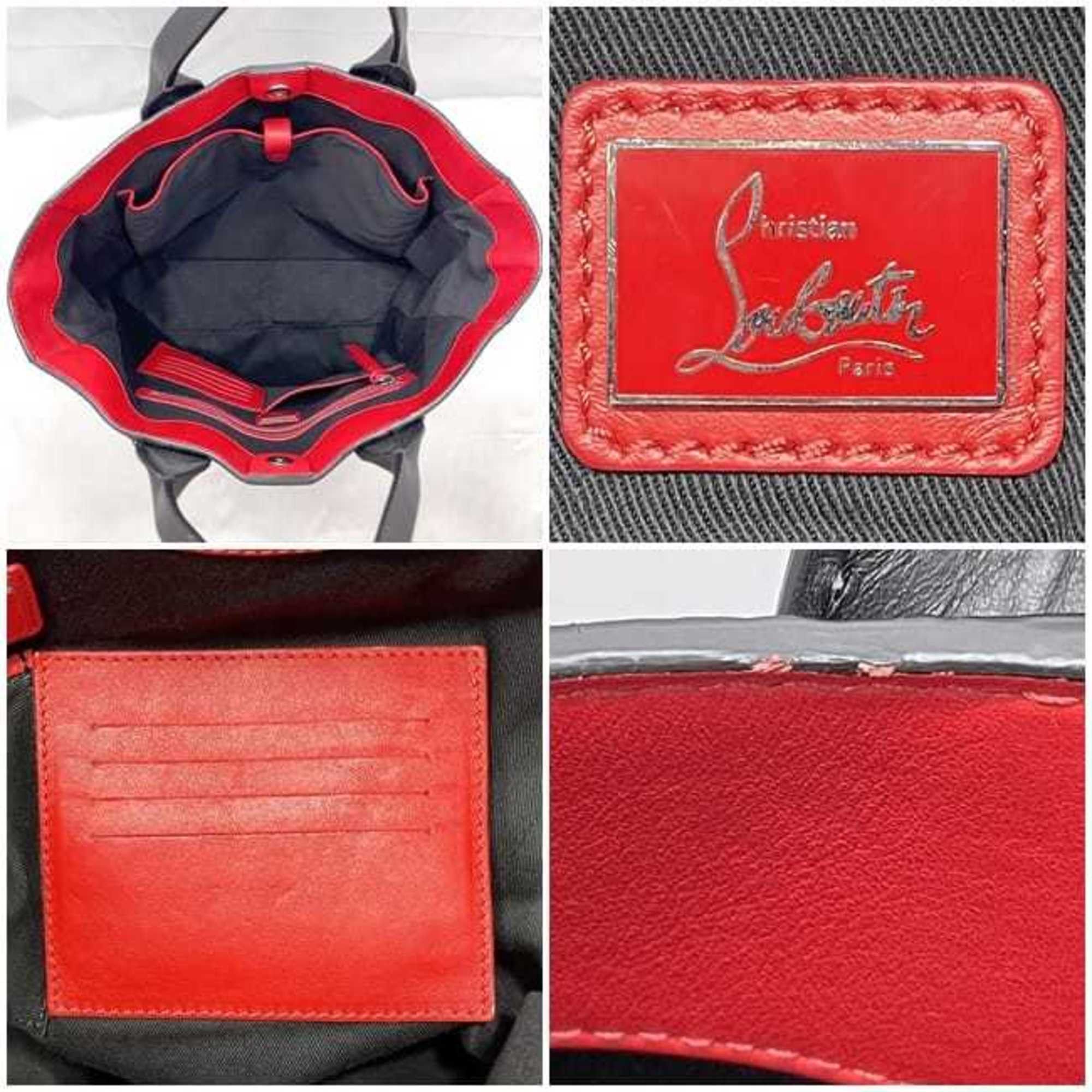 Christian Louboutin Christian Louboutin 2way tote bag f-23243 black red leather shoulder a4 grain men women genuine crossbody Size ONE SIZE - 8 Thumbnail