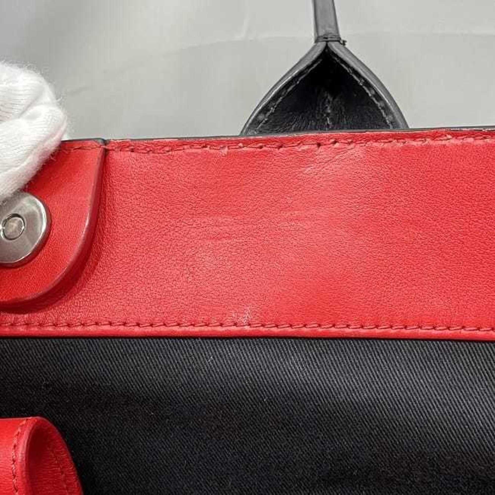 Christian Louboutin Christian Louboutin 2way tote bag f-23243 black red leather shoulder a4 grain men women genuine crossbody Size ONE SIZE - 10 Thumbnail