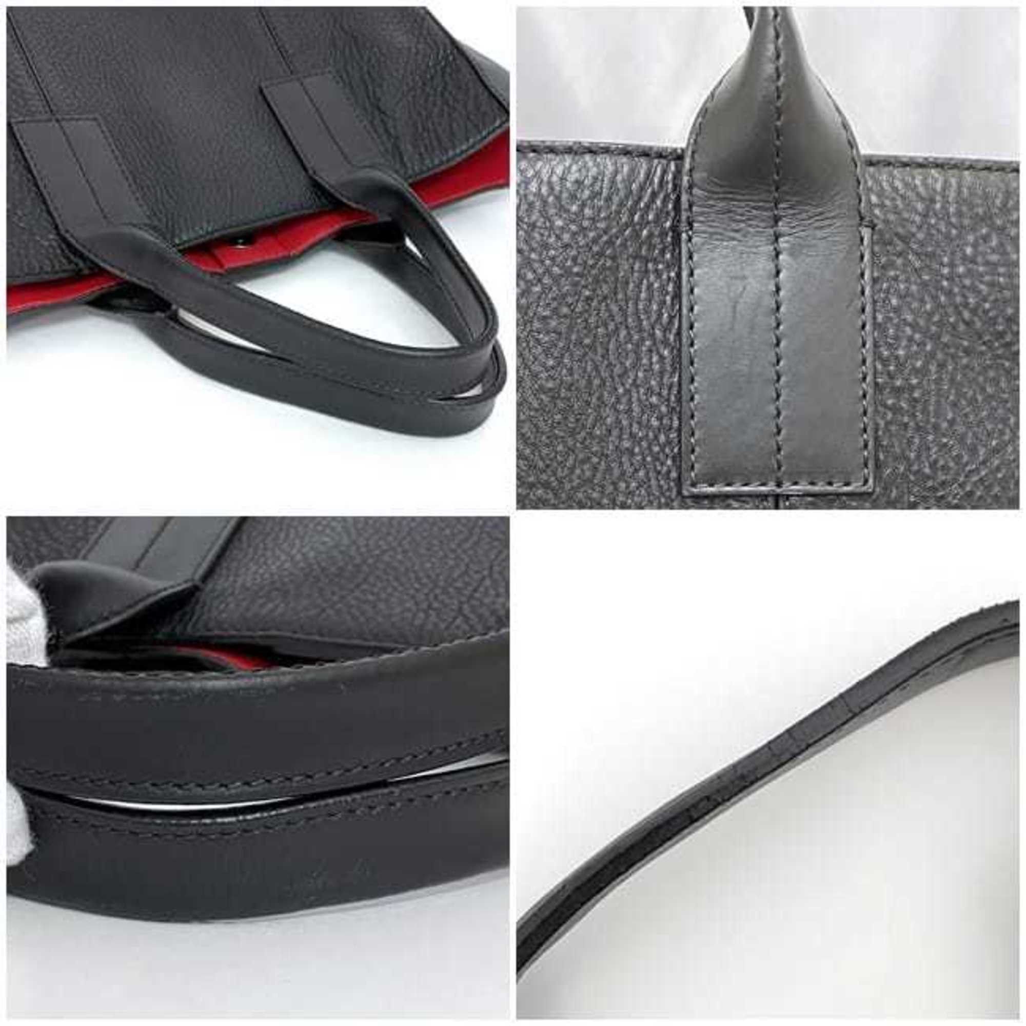 Christian Louboutin Christian Louboutin 2way tote bag f-23243 black red leather shoulder a4 grain men women genuine crossbody Size ONE SIZE - 6 Thumbnail