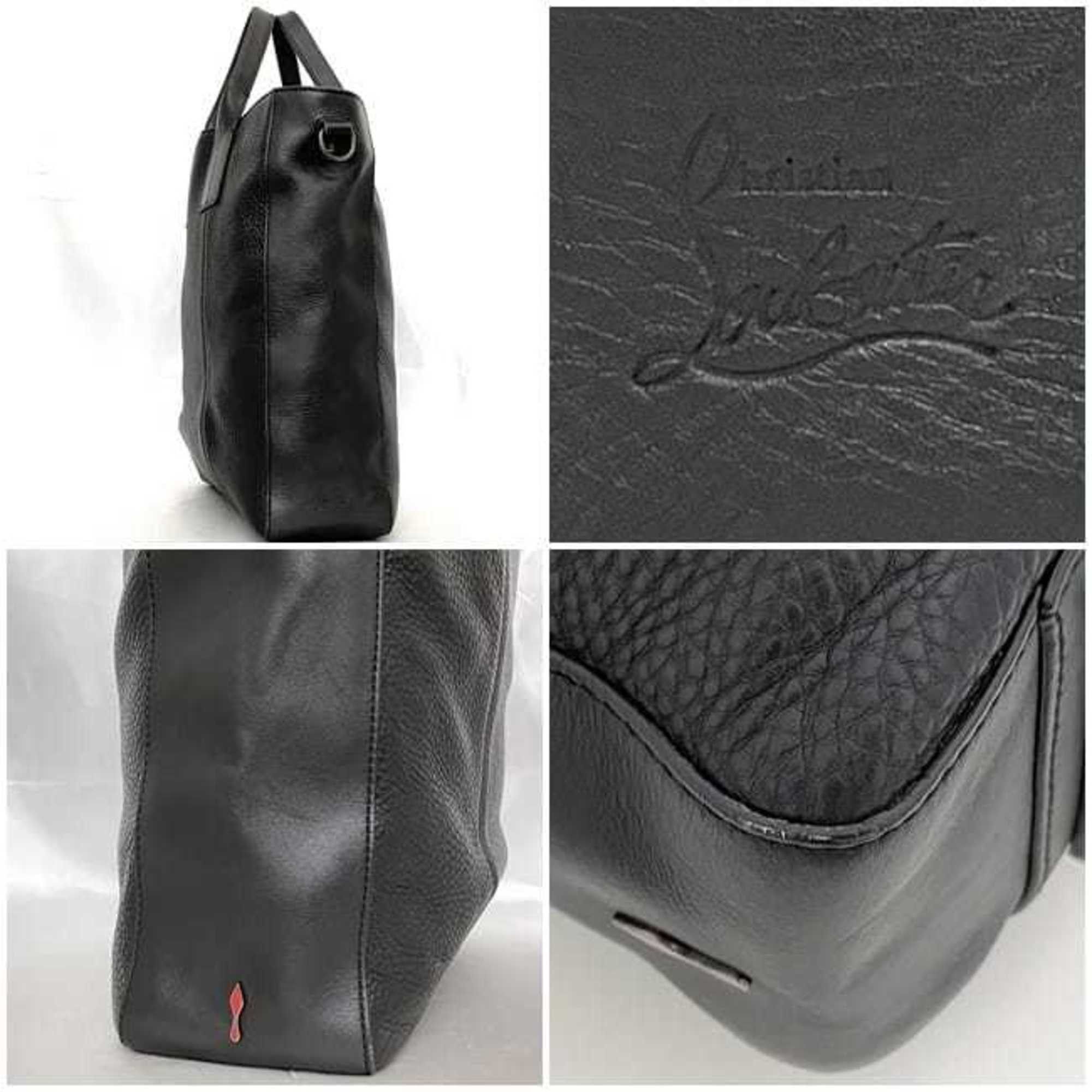 Christian Louboutin Christian Louboutin 2way tote bag f-23243 black red leather shoulder a4 grain men women genuine crossbody Size ONE SIZE - 4 Thumbnail