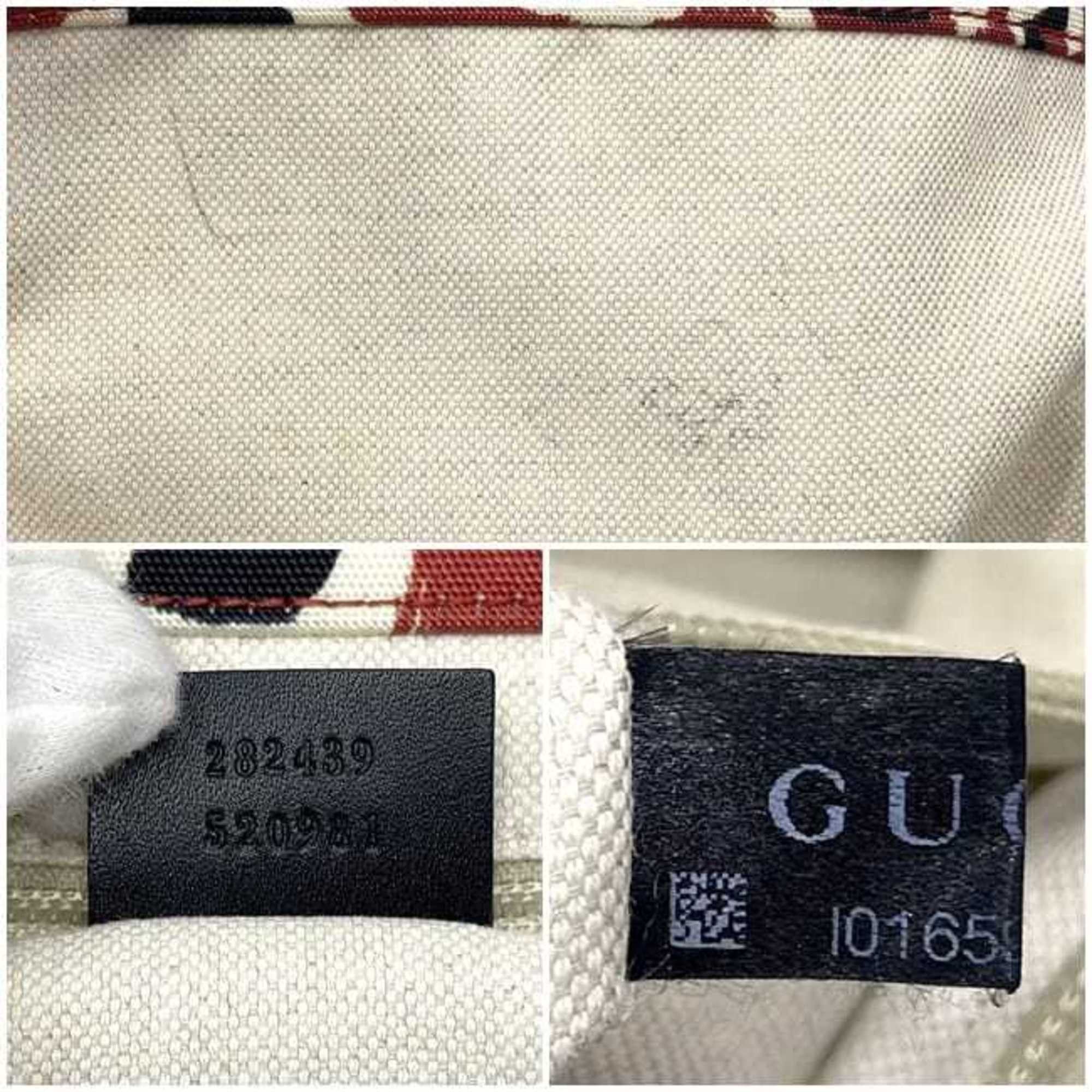 Gucci Gucci Tote Bag ec-23256 Red Black Leopard 282439 Canvas Leather 520981 GUCCI Print Handbag Men's Women's Animal Size ONE SIZE - 8 Thumbnail