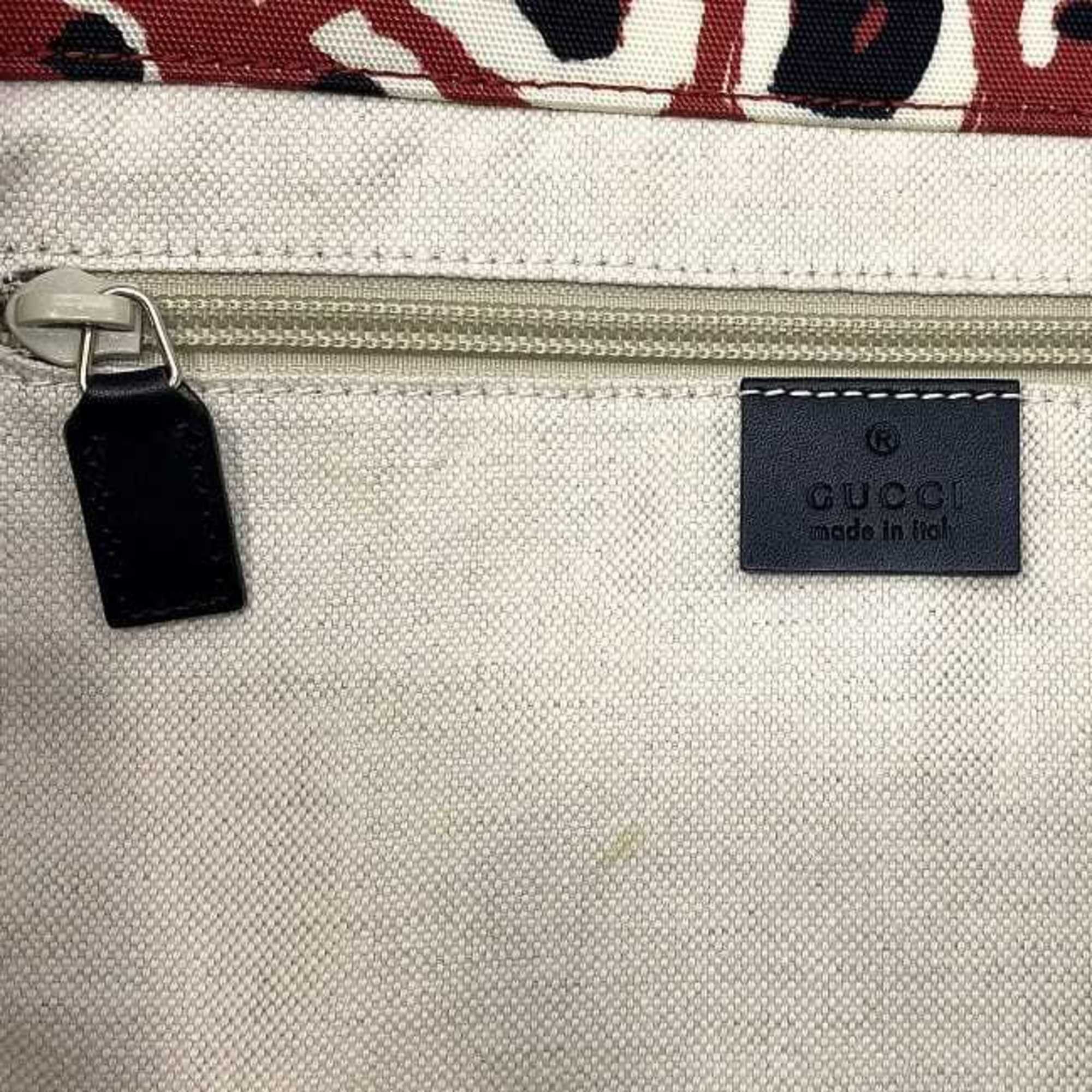 Gucci Gucci Tote Bag ec-23256 Red Black Leopard 282439 Canvas Leather 520981 GUCCI Print Handbag Men's Women's Animal Size ONE SIZE - 9 Thumbnail