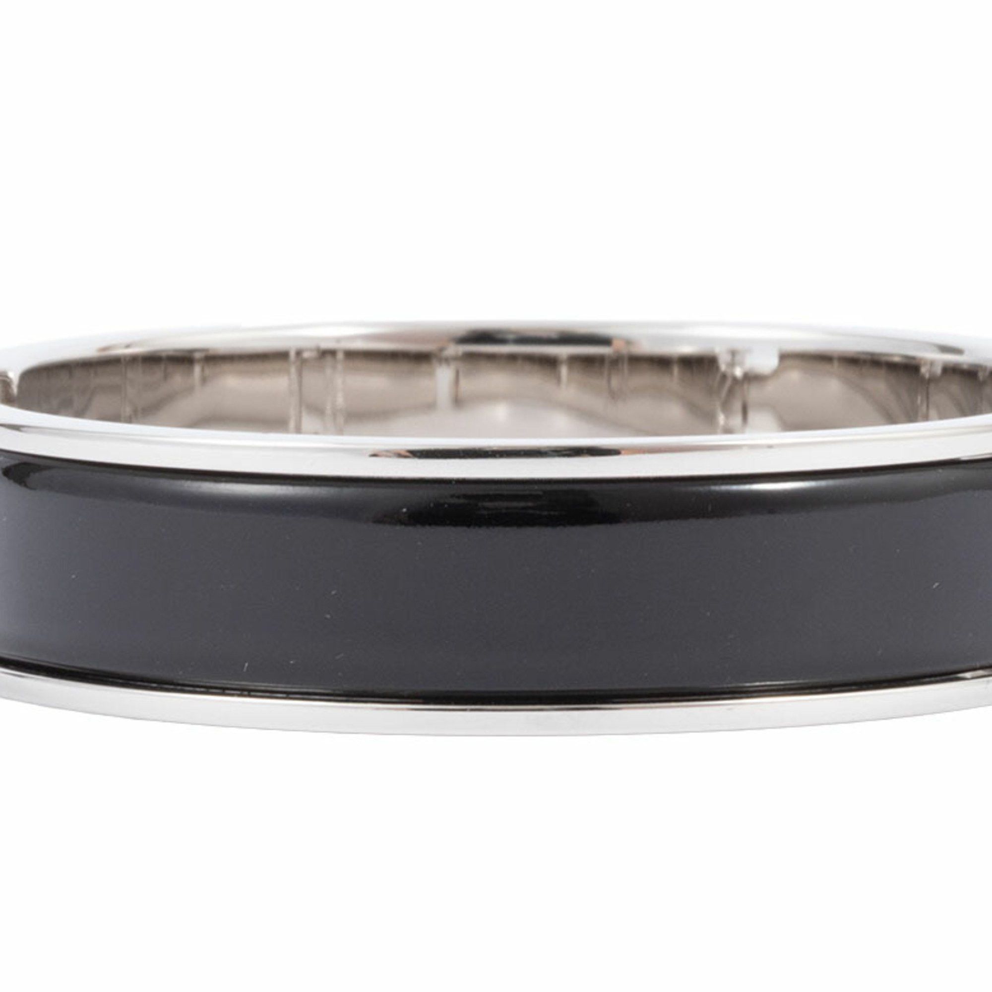 Hermes Hermes Enamel Bracelet Click H Bangle H700001 FP01PM Metal Black Silver Women's HERMES Size ONE SIZE - 2 Thumbnail