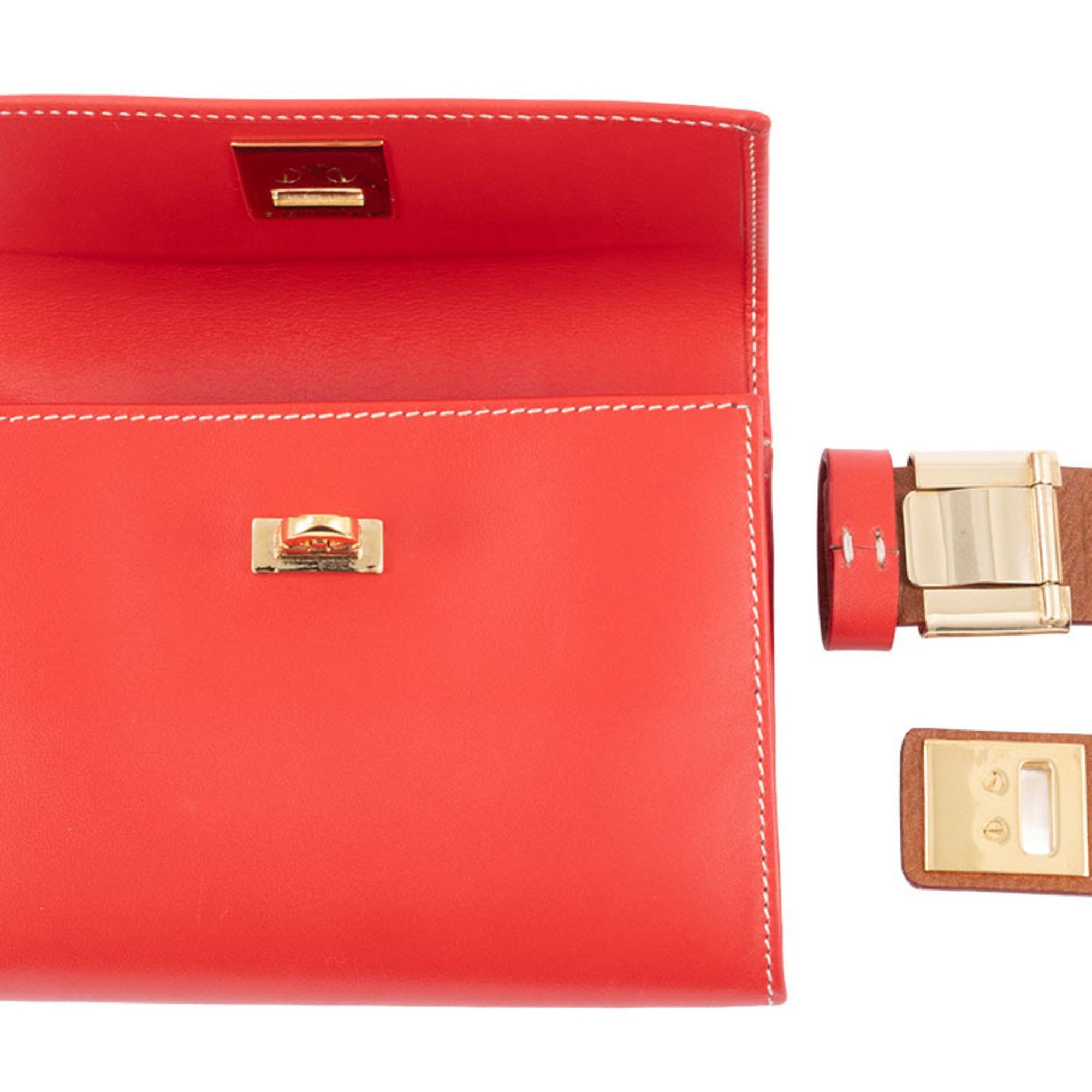 Salvatore Ferragamo Salvatore Ferragamo Gancini waist pouch, body bag, leather, red, for women Size ONE SIZE - 7 Thumbnail