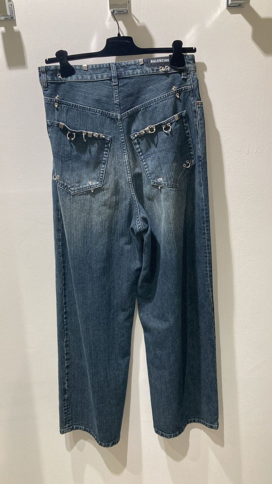 Balenciaga Pierced Baggy Jeans Indigo Blue Size US 30 / EU 46 - 2 Thumbnail