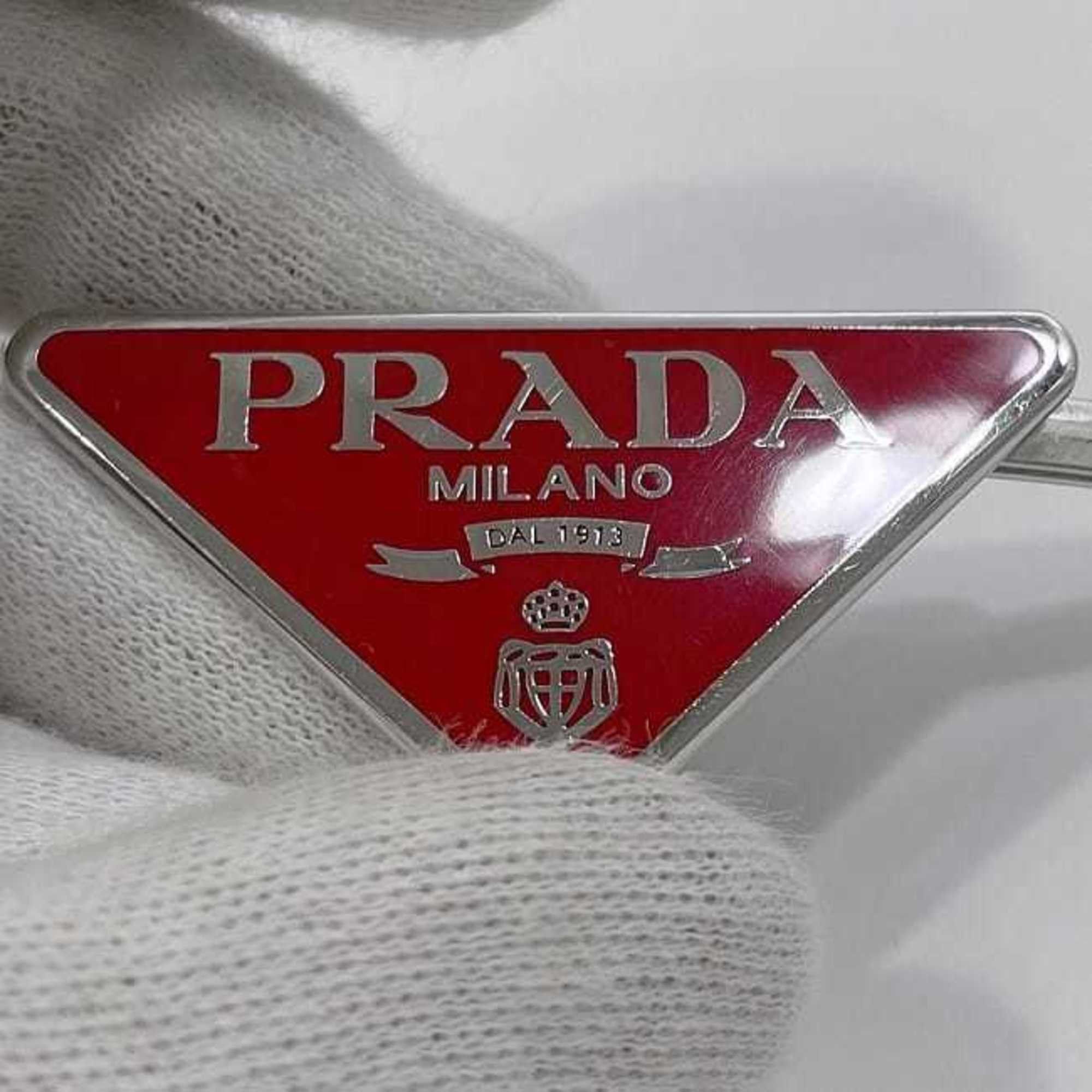 Prada Prada Hairpin f-23295 Red Silver 1IF051 Unused New Metal PRADA Hair Clip Triangle For Women Fittings Size ONE SIZE - 5 Thumbnail