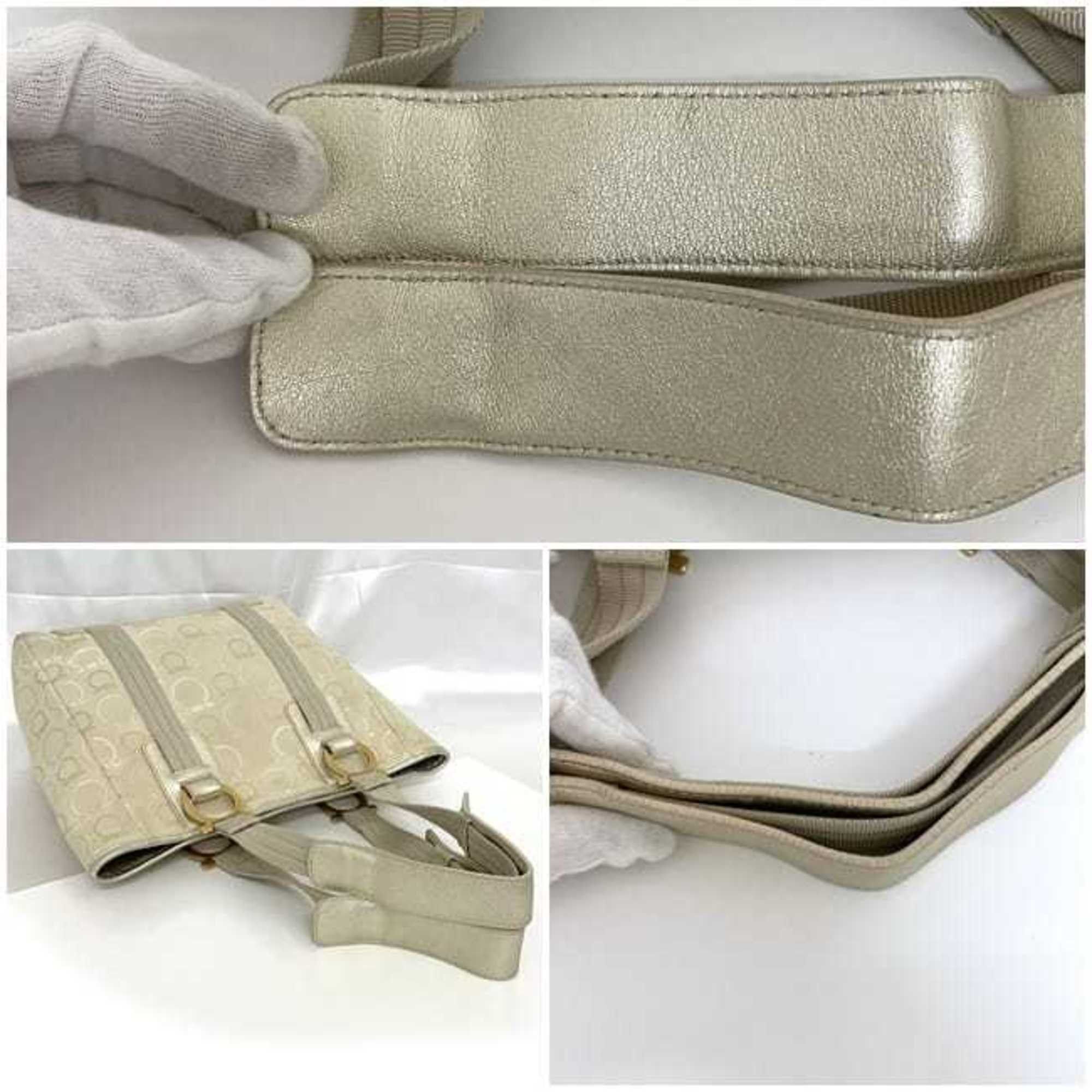 Salvatore Ferragamo Salvatore Ferragamo Tote Bag ec-23222 Beige Gancini AP-21 5373 Canvas Leather Size ONE SIZE - 4 Thumbnail