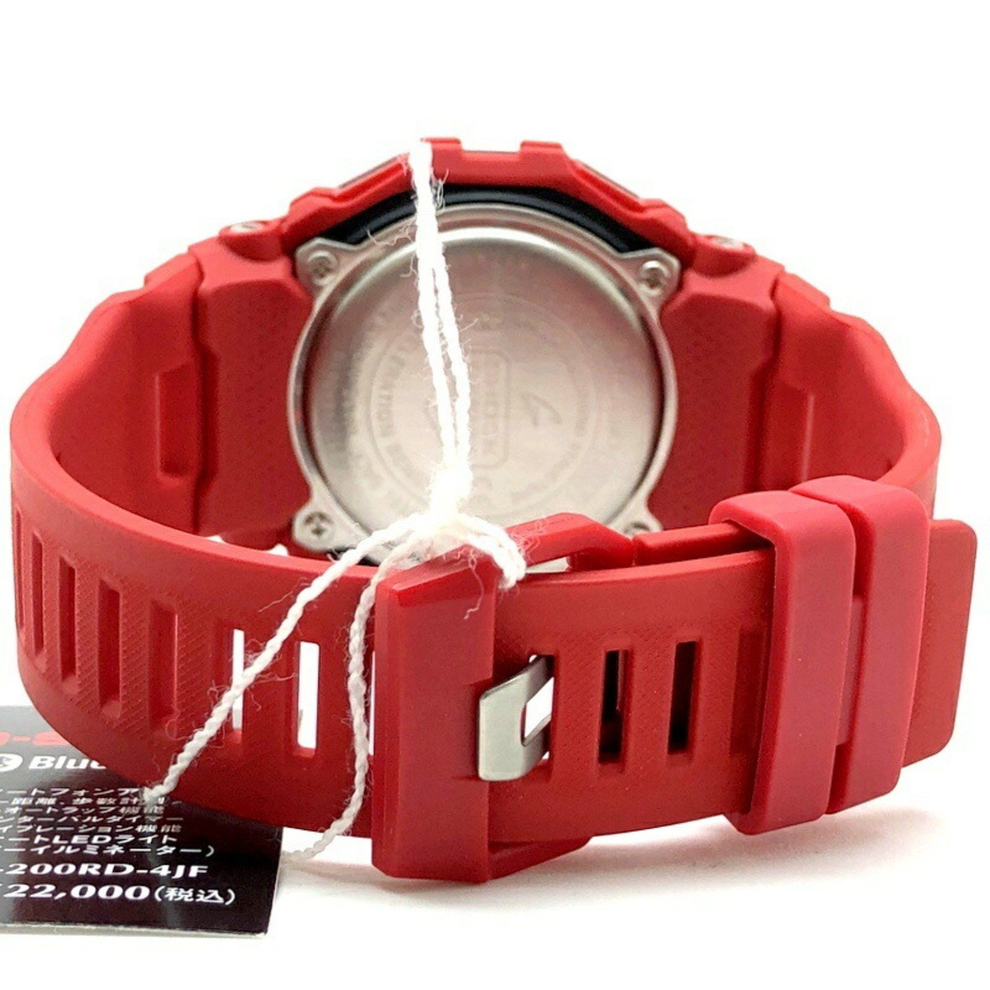Casio G-SHOCK CASIO Watch GBD-200RD-4 G-SQUAD Smartwatch Acceleration sensor Equipped with Bluetooth communication function Mobile link Distance measurement LED backlight Red x black WEB exclusive Released in December 2021 Mikunigaoka store Size ONE SIZE - 6 Thumbnail