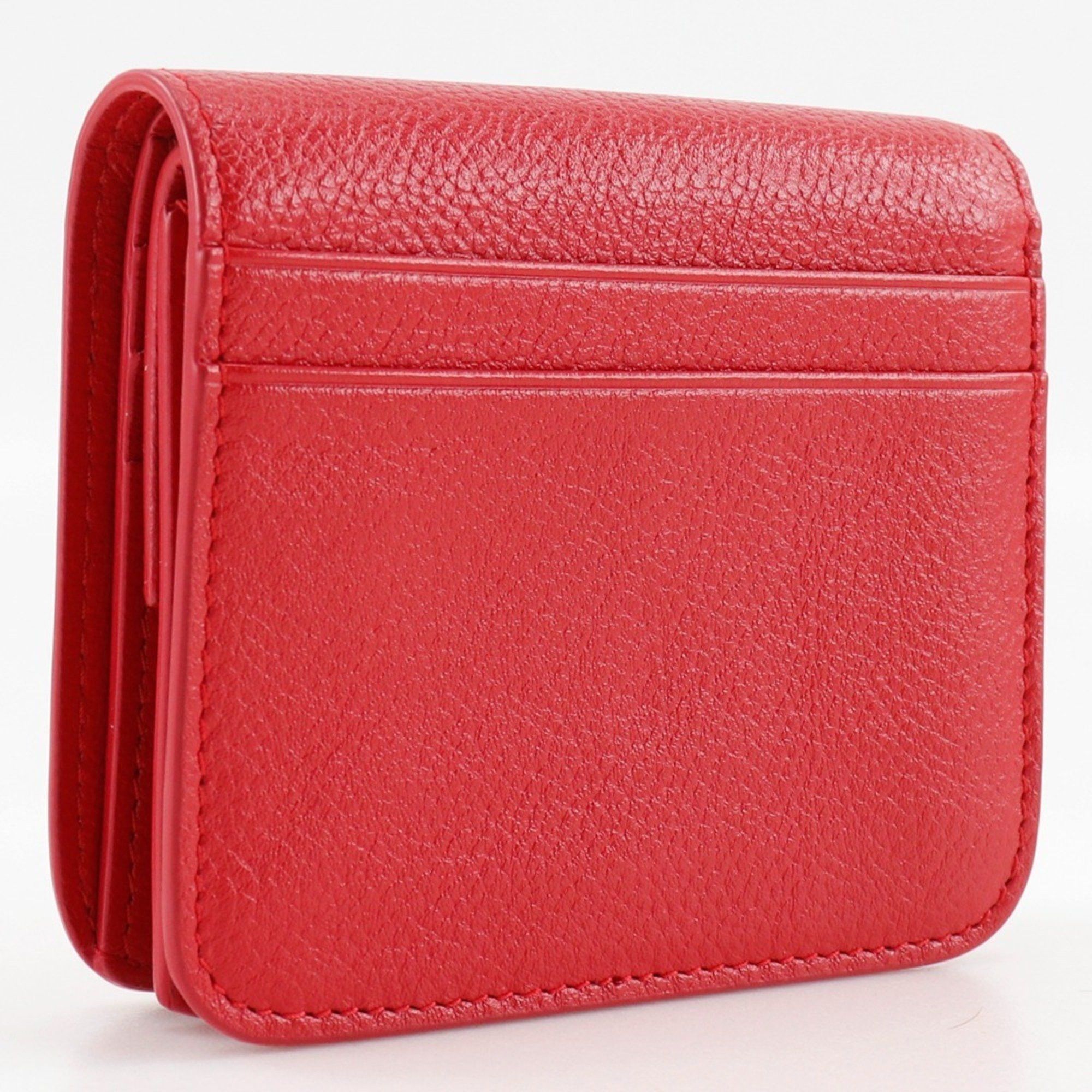 Balenciaga BALENCIAGA BB Bi-fold Wallet 601474 Leather Red Snap Button Logo Women's S140825867 Size ONE SIZE - 3 Thumbnail