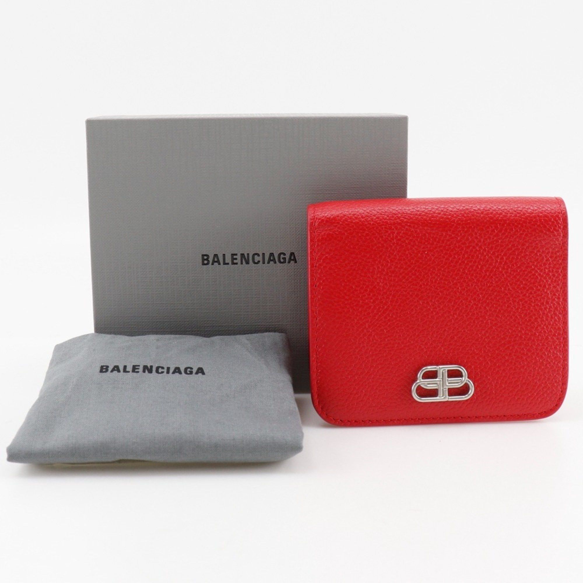 Balenciaga BALENCIAGA BB Bi-fold Wallet 601474 Leather Red Snap Button Logo Women's S140825867 Size ONE SIZE - 14 Thumbnail