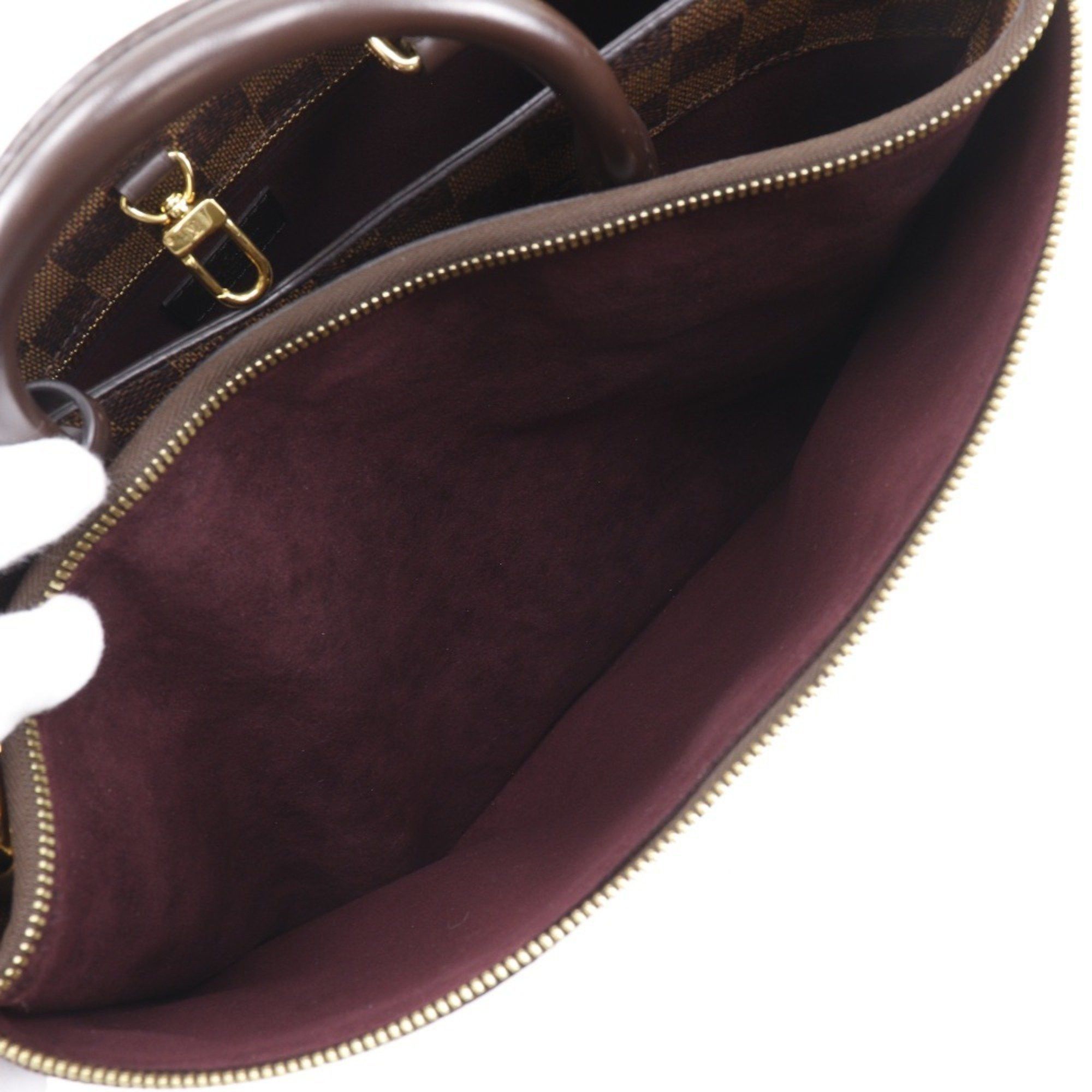 Louis Vuitton Louis Vuitton Brompton Handbag Shoulder N41582 Damier Canvas 2016 Brown TR0186 2way A5 Women's Size ONE SIZE - 8 Thumbnail