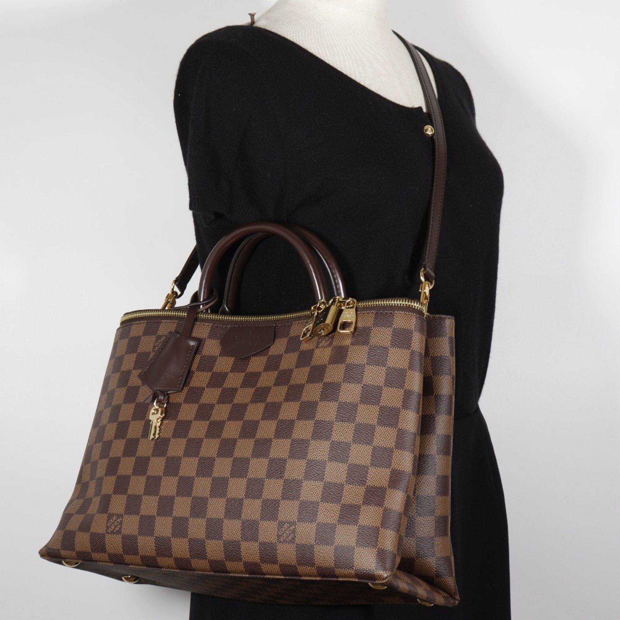 Louis Vuitton Louis Vuitton Brompton Handbag Shoulder N41582 Damier Canvas 2016 Brown TR0186 2way A5 Women's Size ONE SIZE - 19 Thumbnail