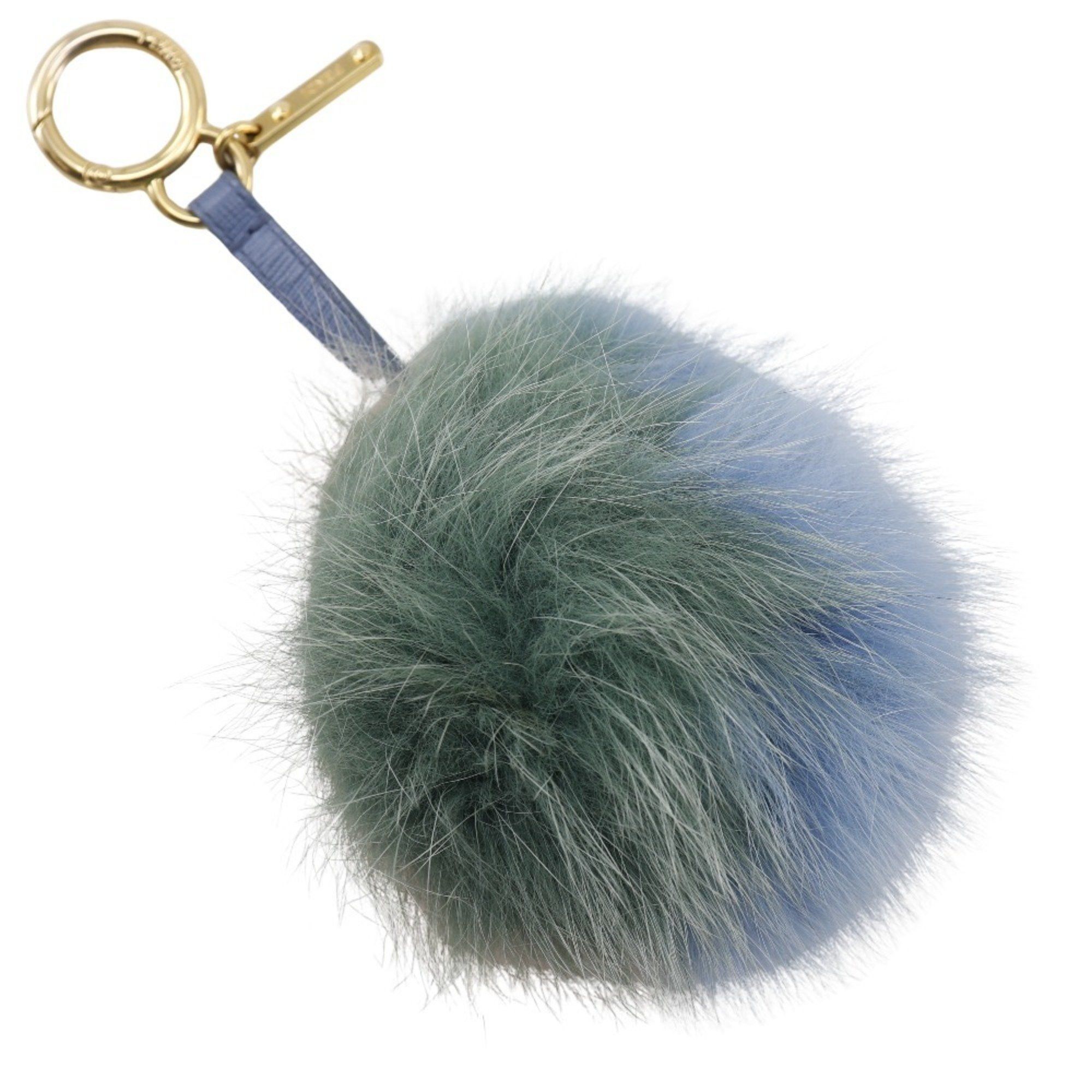 Fendi FENDI Pom pom charm, fur 7AR259, leather x fox, blue/green/pink, women's Size ONE SIZE - 2 Thumbnail