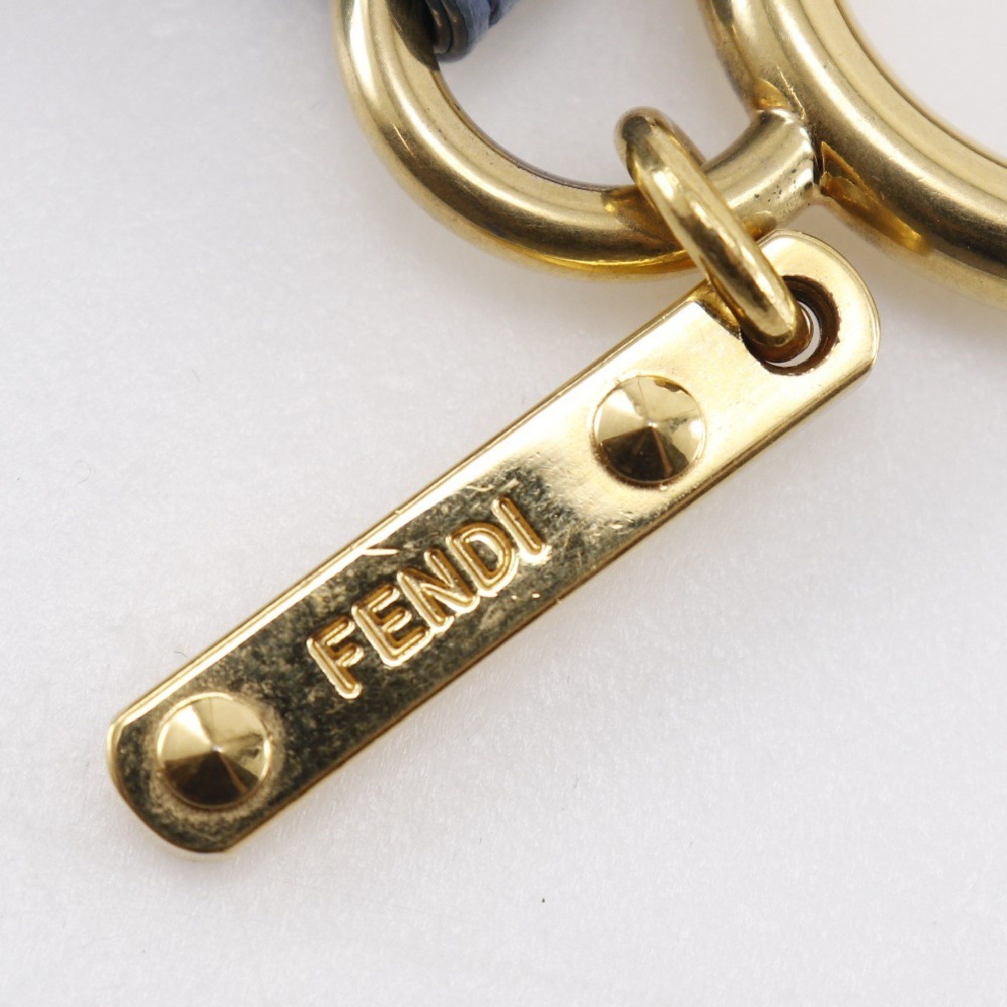 Fendi FENDI Pom pom charm, fur 7AR259, leather x fox, blue/green/pink, women's Size ONE SIZE - 4 Thumbnail