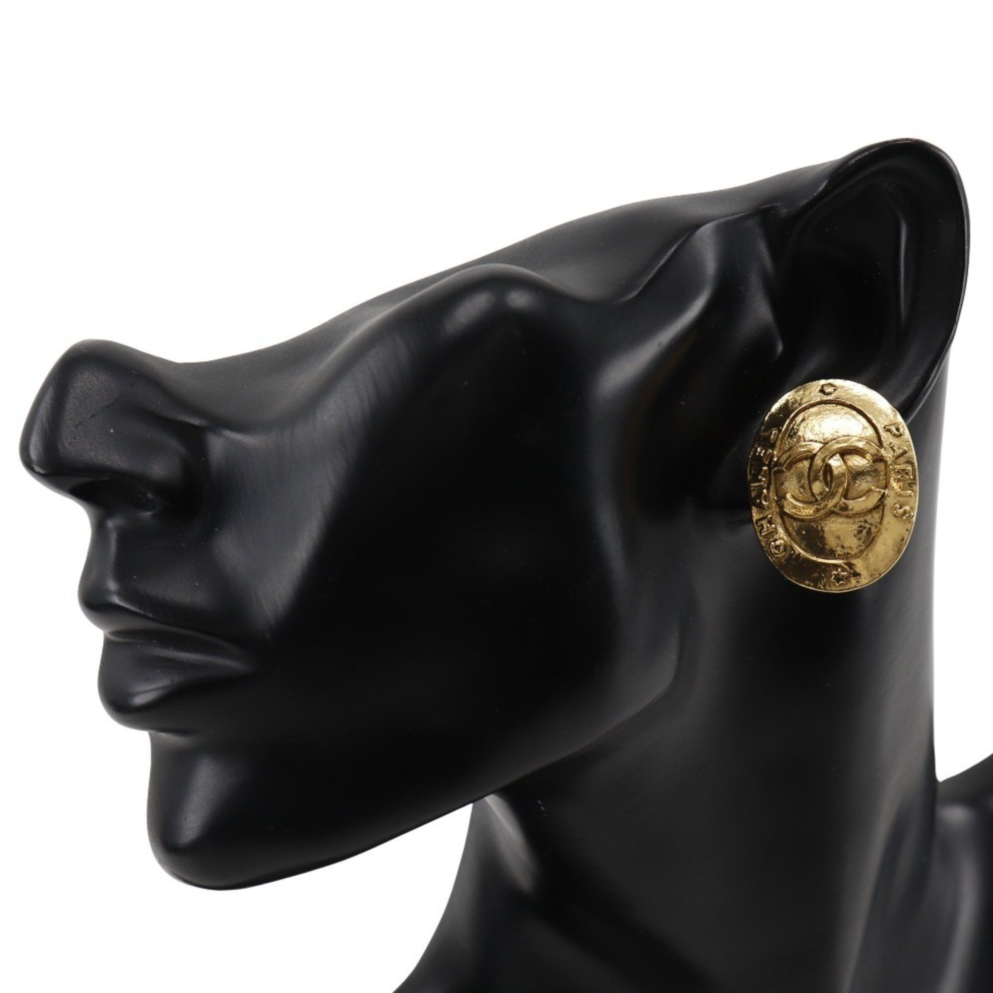 Chanel CHANEL Coco Mark Earrings, Gold Plated, 1993, Size 28, Approx. 16.0g, COCO Mark, Women's, S141425913 Size ONE SIZE - 2 Thumbnail