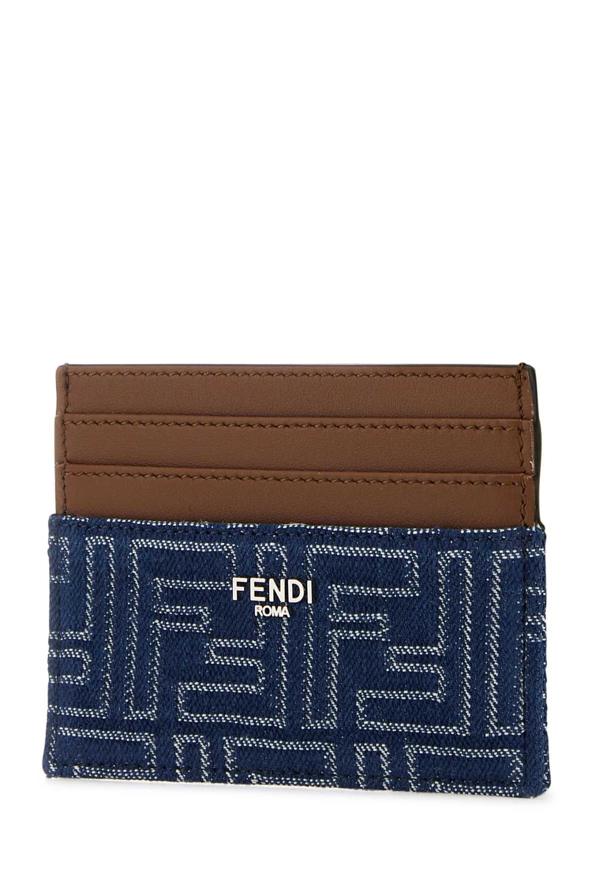 Fendi Embroidered Denim Card Holder Size ONE SIZE - 2 Thumbnail
