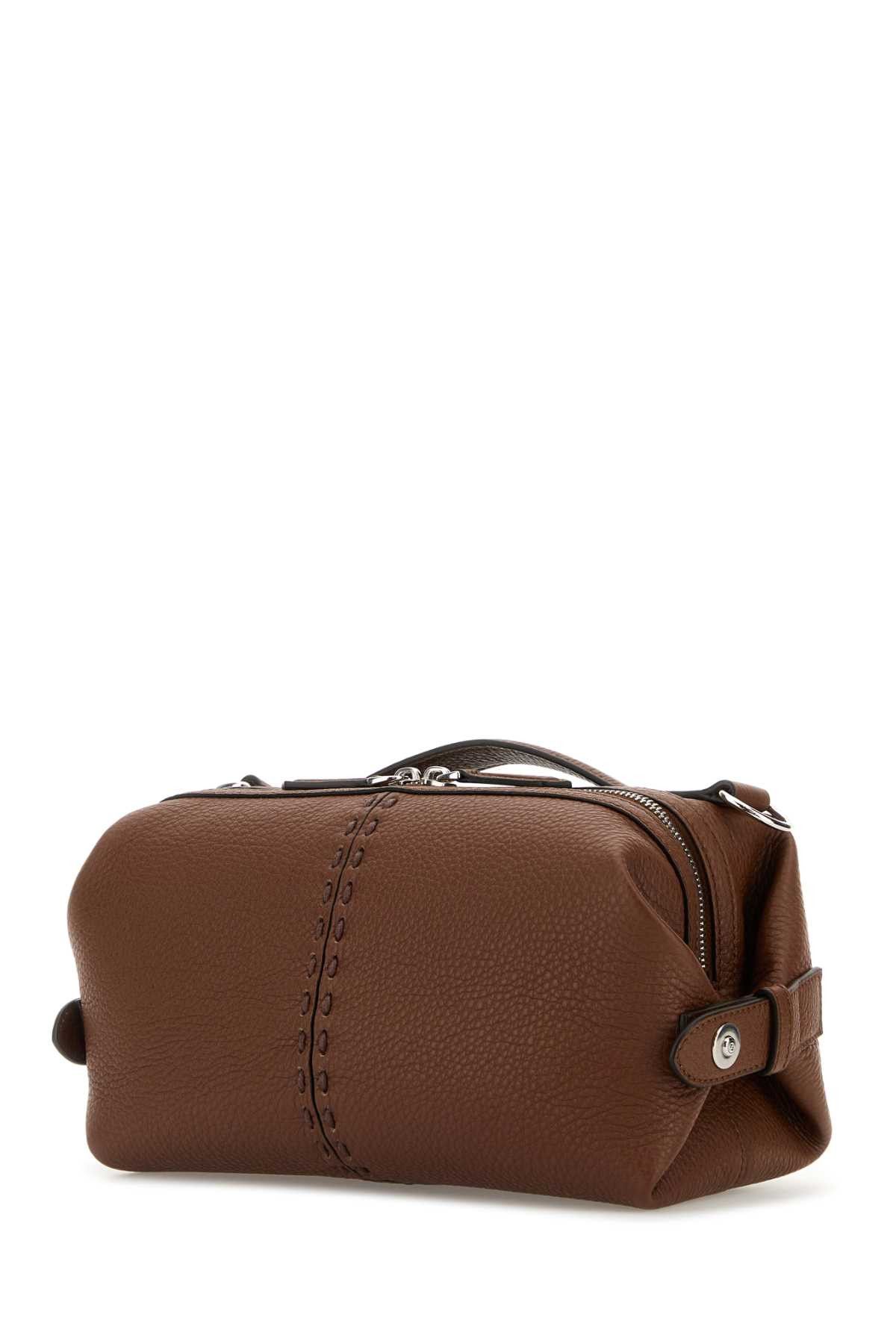 Fendi Brown Leather Small Fendi Siesta Ff Selleria Handbag Size ONE SIZE - 2 Thumbnail