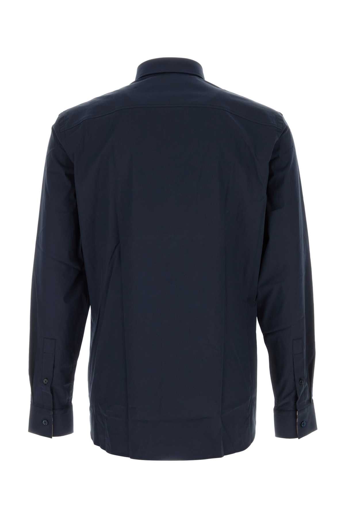 Burberry Navy Blue Stretch Poplin Shirt Size US XL / EU 56 / 4 - 2 Thumbnail