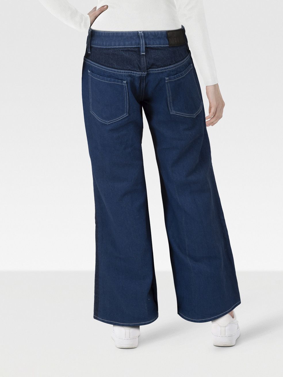Dion Lee Blue Two Tone Wide Leg Jeans Size 28" / US 6 / IT 42 - 2 Thumbnail
