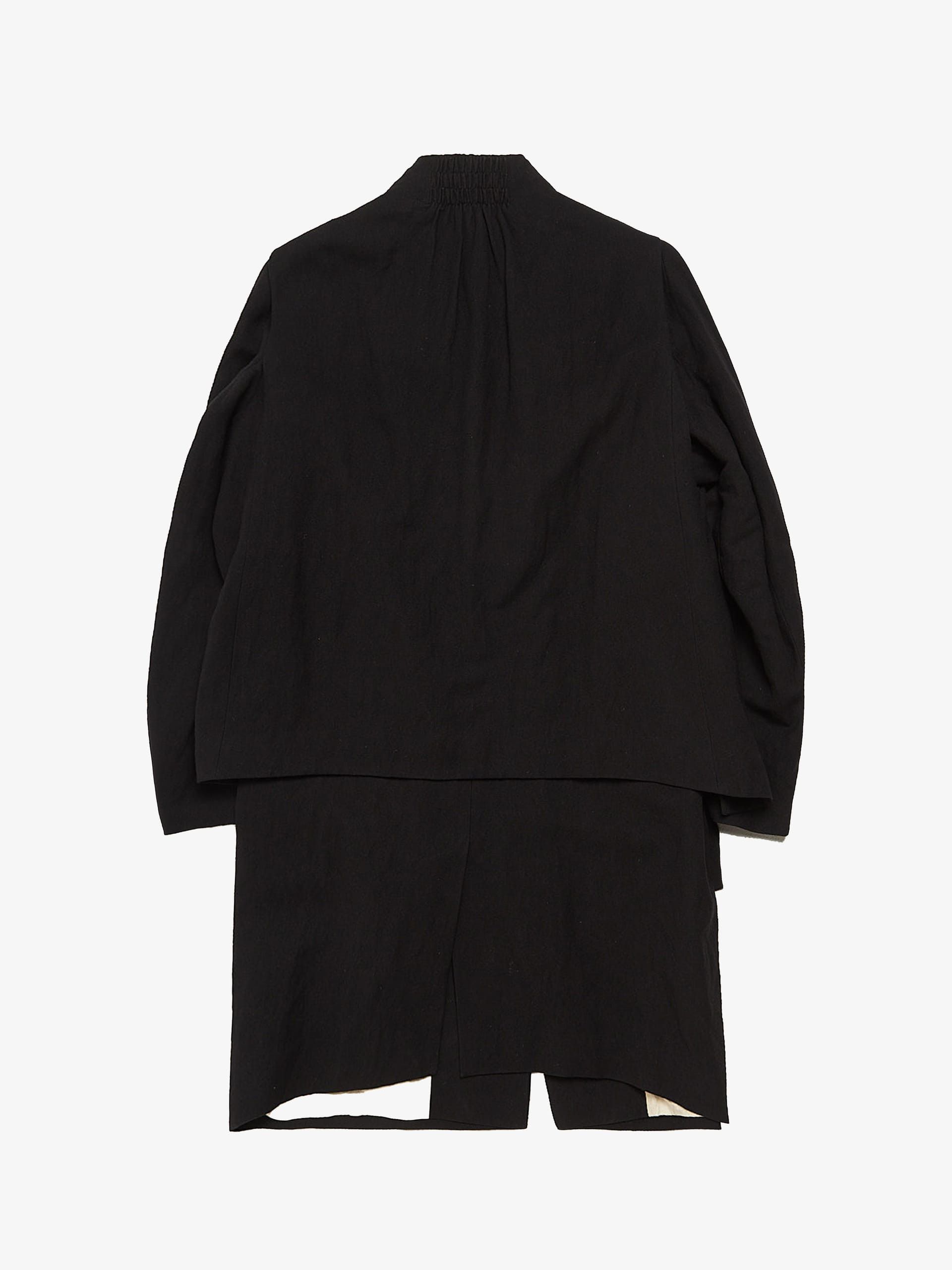 Ziggy Chen Black Double Layered Deconstructed Wool Coat Size US L / EU 52-54 / 3 - 2 Thumbnail