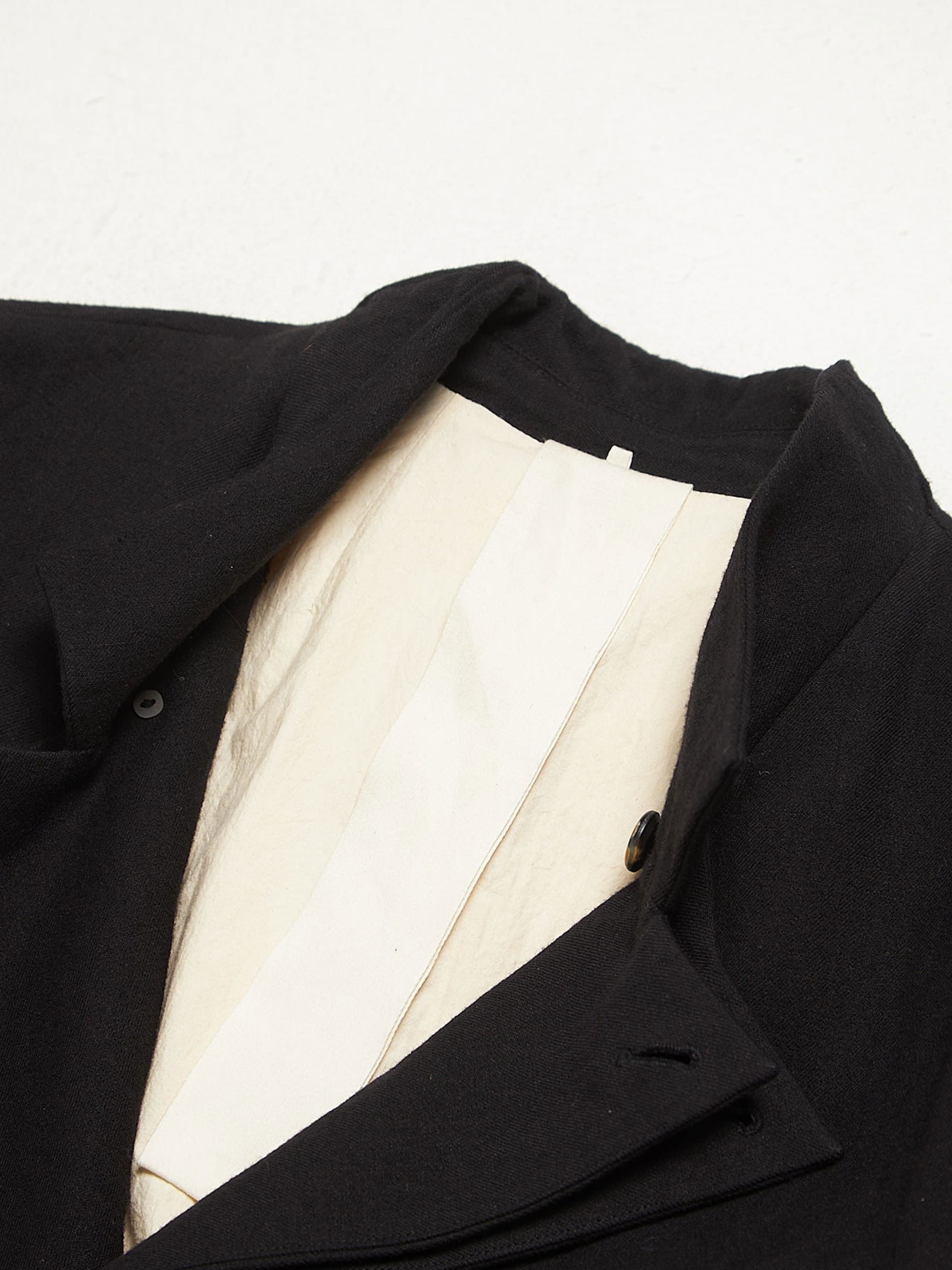 Ziggy Chen Black Double Layered Deconstructed Wool Coat Size US L / EU 52-54 / 3 - 3 Thumbnail