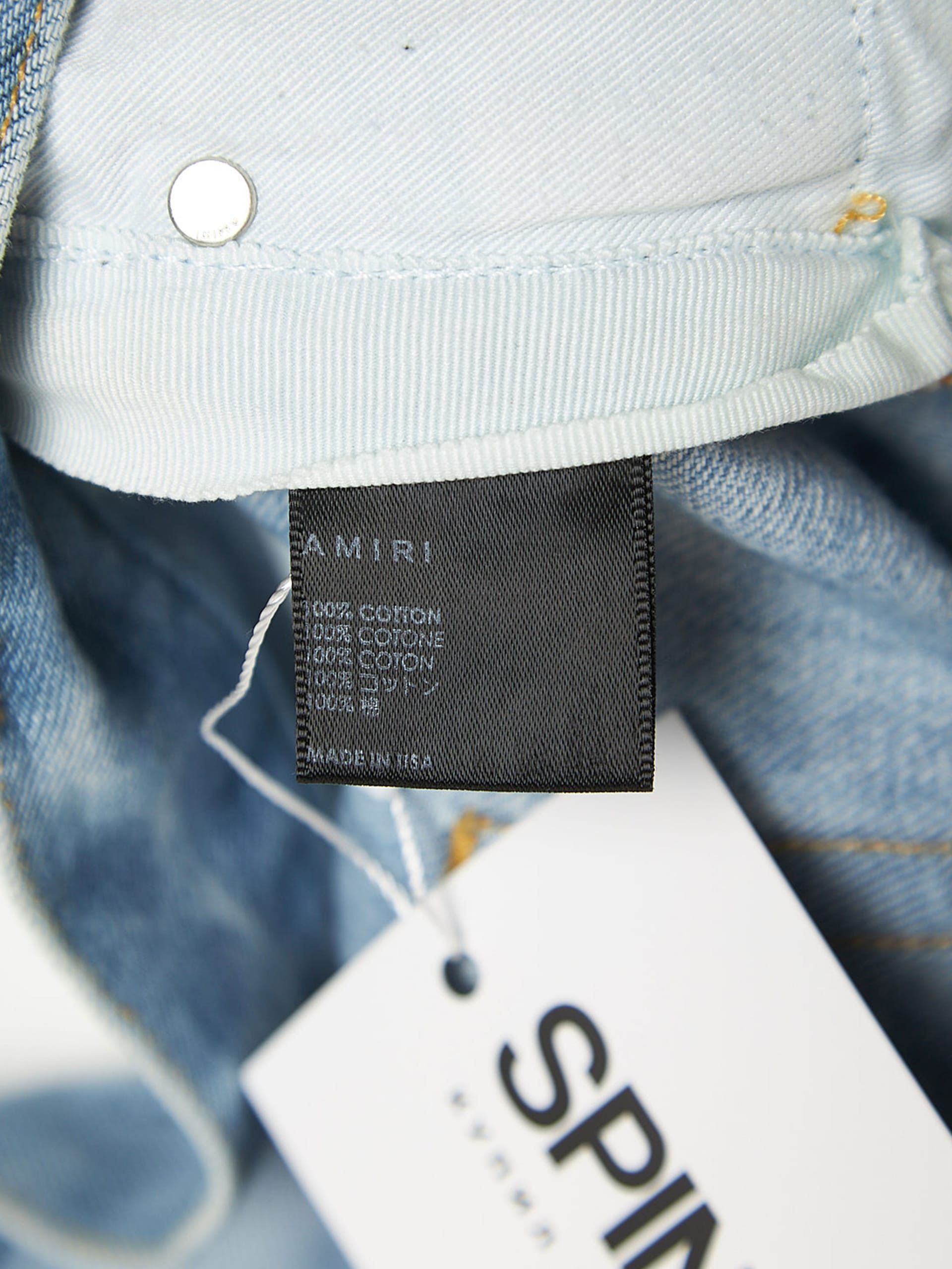 Amiri Blue Washed Denim Logo Printed Cotton Shorts Size US 36 / EU 52 - 4 Thumbnail