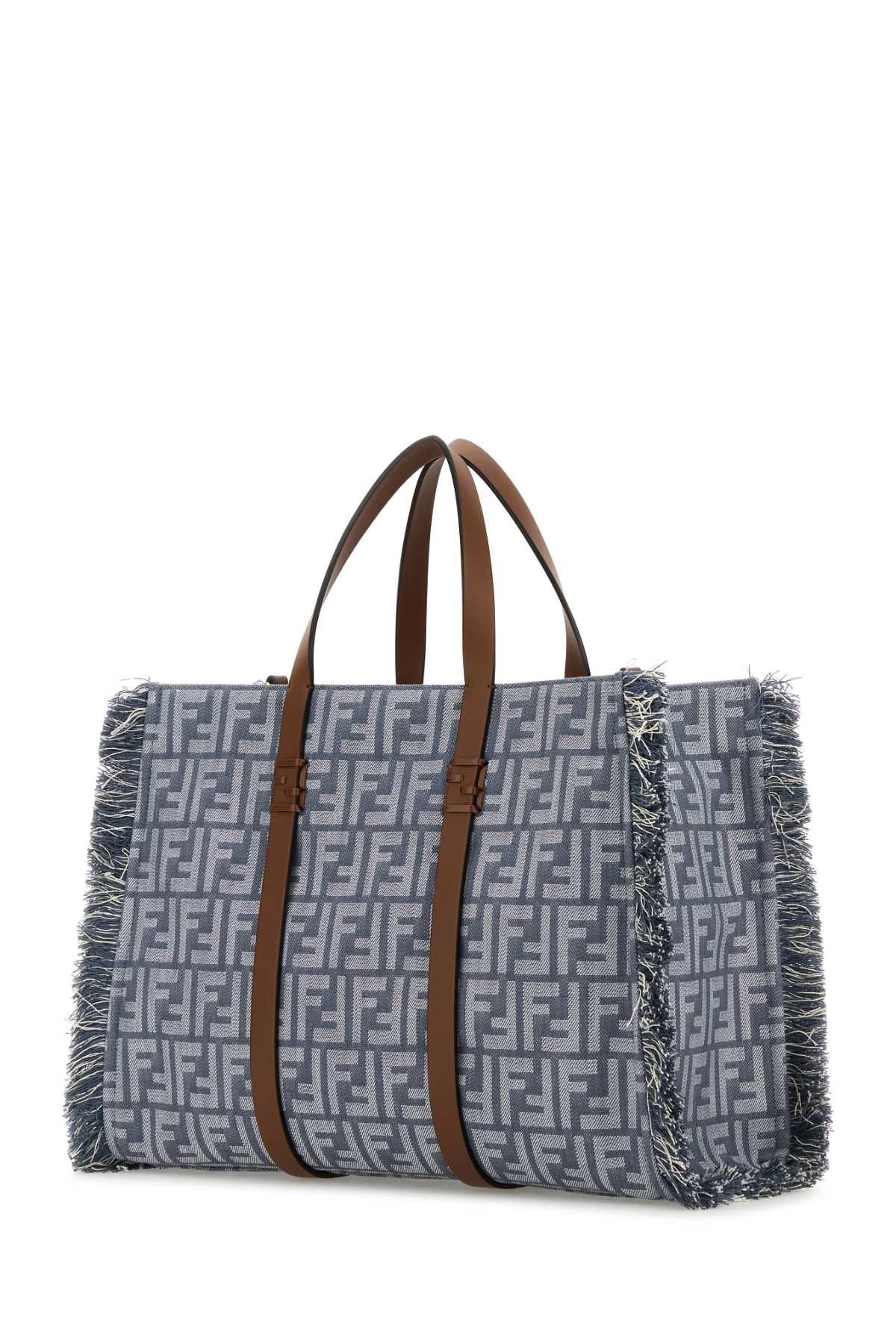 Fendi Embroidered Denim Summer Shopping Bag Size ONE SIZE - 2 Thumbnail