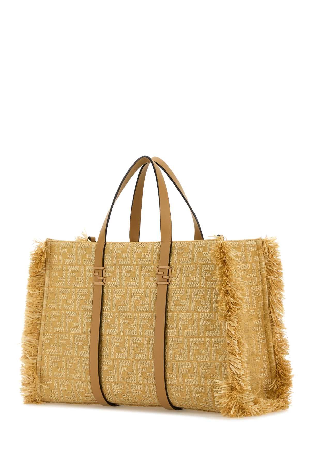 Fendi Embroidered Canvas Raffia Summer Shopping Bag Size ONE SIZE - 2 Thumbnail