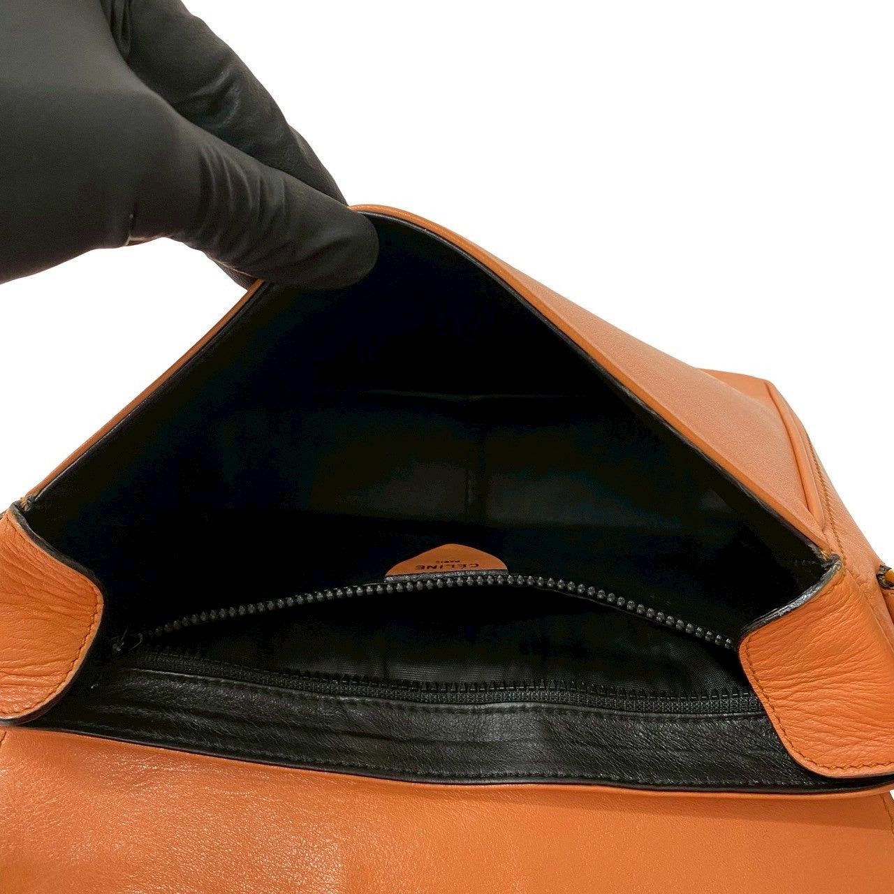 Celine Celine Shoulder Bag Orange Leather Size ONE SIZE - 9 Thumbnail