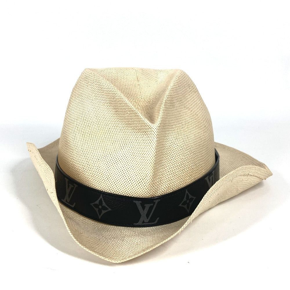 Louis Vuitton Louis Vuitton M75881 Monogram Eclipse Hat Daylight Savings Time (Summertime) Chapeau Bucket Bob Straw Paper Unisex Beige Size ONE SIZE - 2 Thumbnail