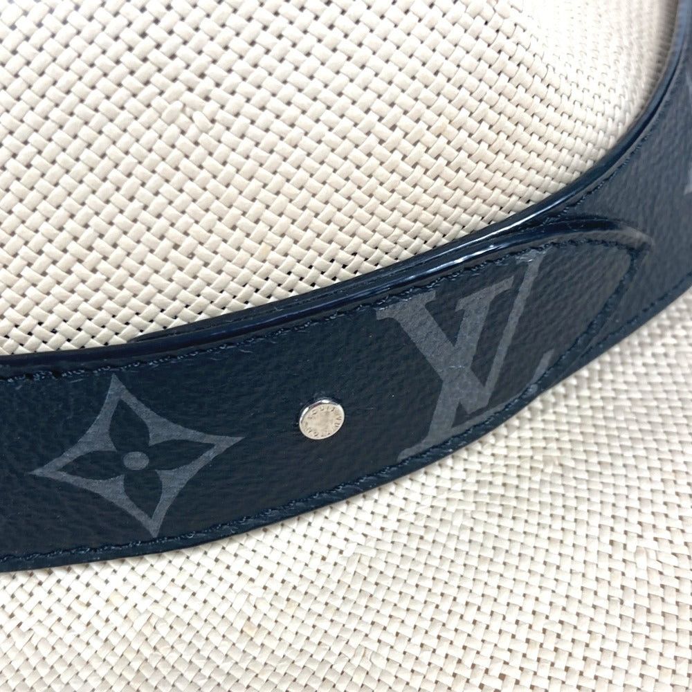 Louis Vuitton Louis Vuitton M75881 Monogram Eclipse Hat Daylight Savings Time (Summertime) Chapeau Bucket Bob Straw Paper Unisex Beige Size ONE SIZE - 13 Thumbnail
