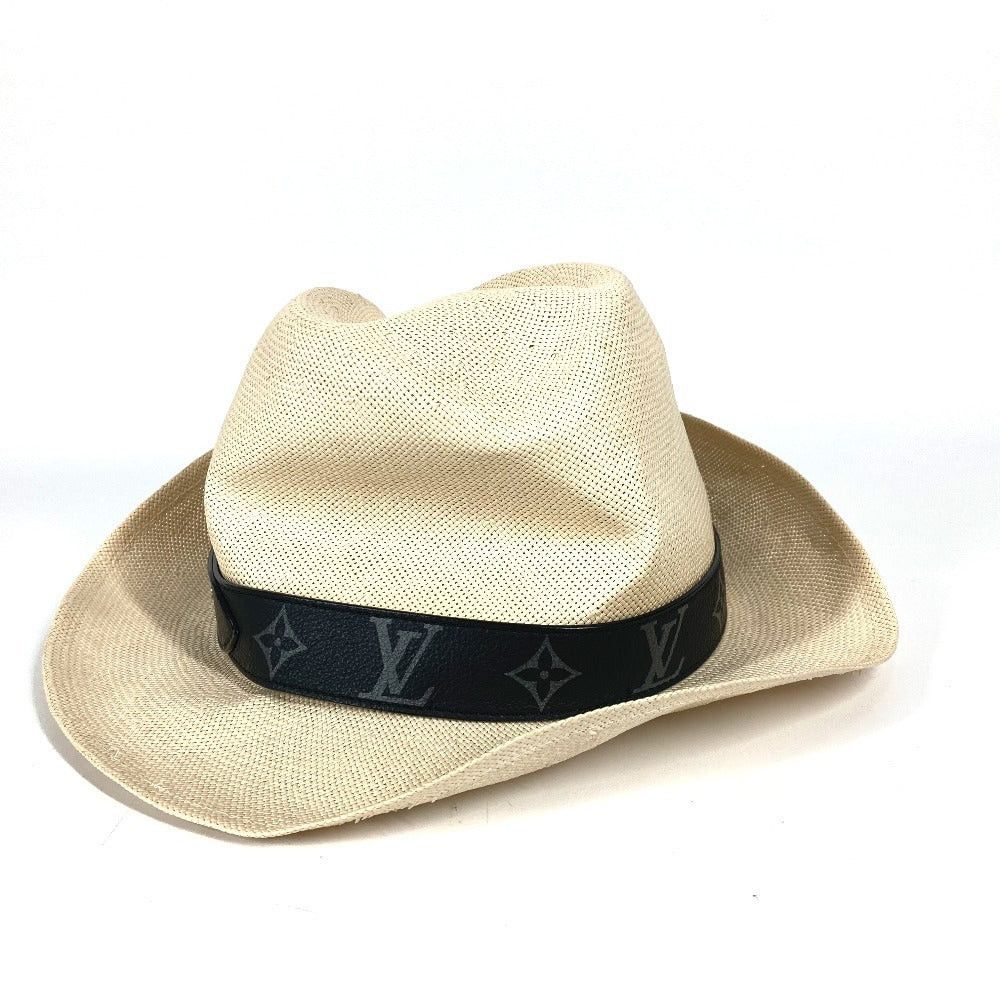 Louis Vuitton Louis Vuitton M75881 Monogram Eclipse Hat Daylight Savings Time (Summertime) Chapeau Bucket Bob Straw Paper Unisex Beige Size ONE SIZE - 4 Thumbnail