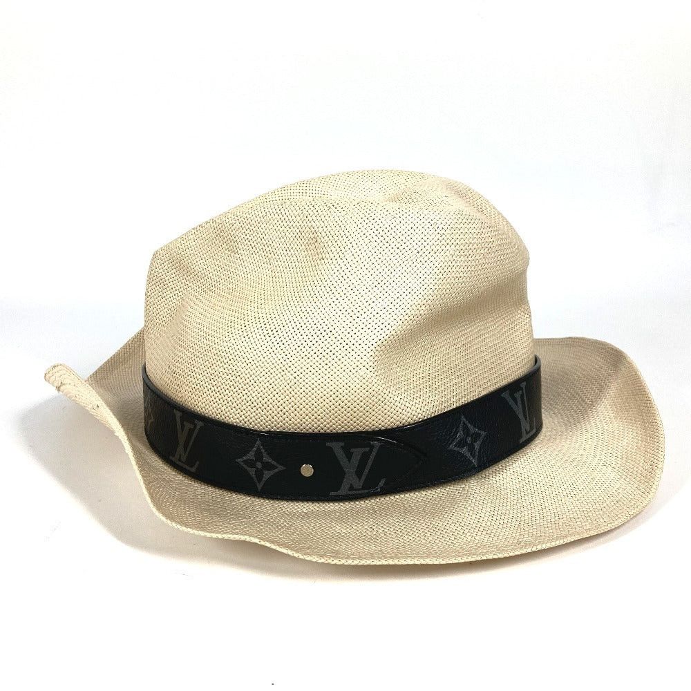Louis Vuitton Louis Vuitton M75881 Monogram Eclipse Hat Daylight Savings Time (Summertime) Chapeau Bucket Bob Straw Paper Unisex Beige Size ONE SIZE - 3 Thumbnail