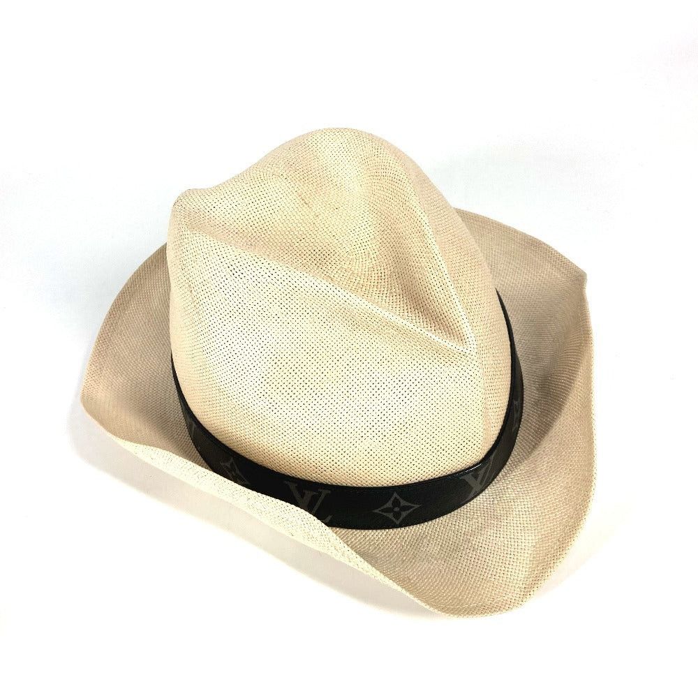 Louis Vuitton Louis Vuitton M75881 Monogram Eclipse Hat Daylight Savings Time (Summertime) Chapeau Bucket Bob Straw Paper Unisex Beige Size ONE SIZE - 6 Thumbnail