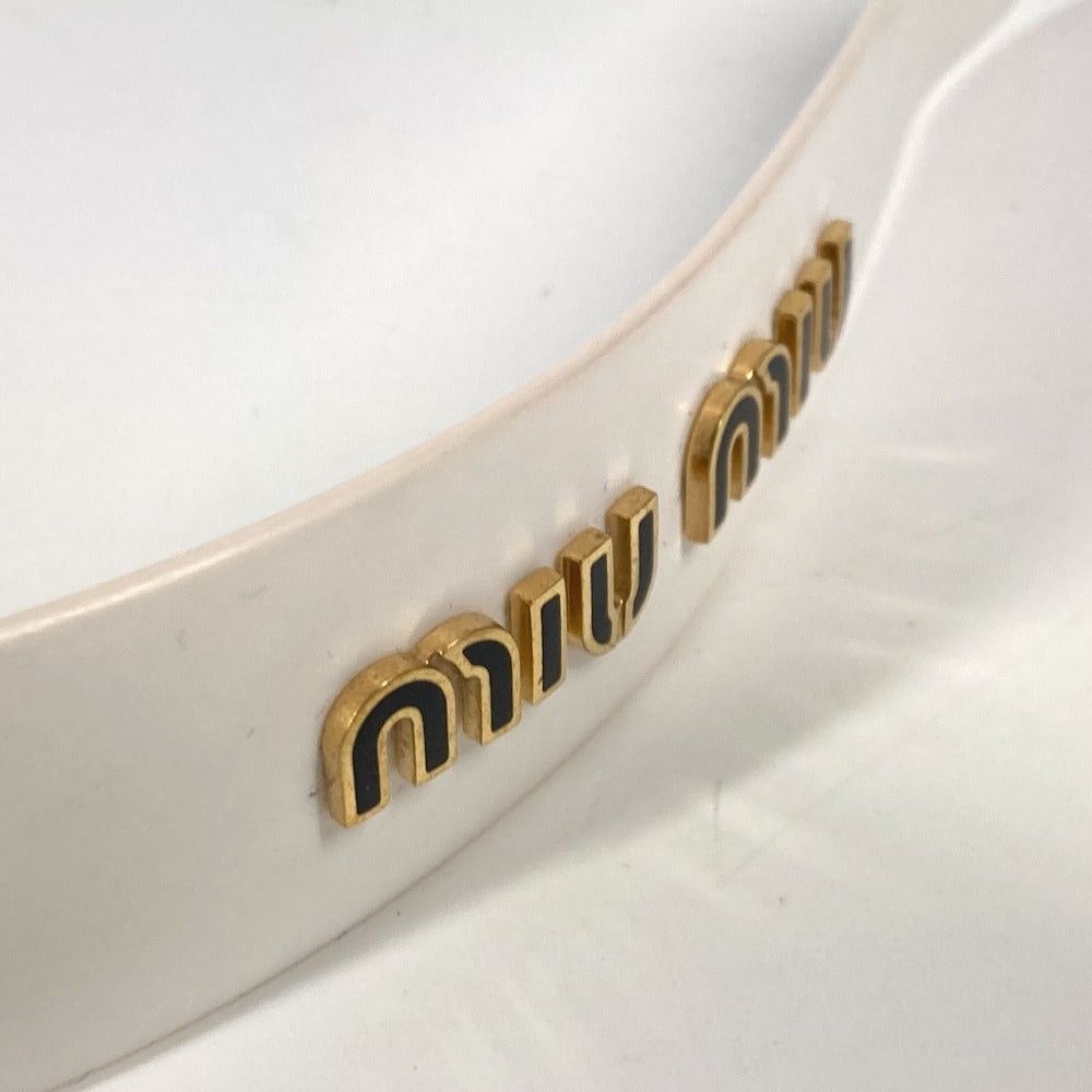 Miu Miu Miumiu Logo Hair Band Headband Horseshoe-Shaped Hairband Plastic Women White Size ONE SIZE - 7 Thumbnail